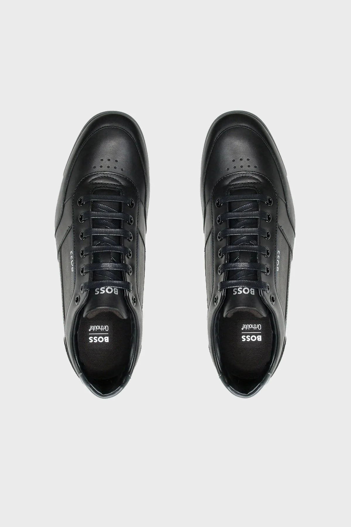 Boss Logolu Deri Sneaker Erkek Ayakkabı 50485624 001 SİYAH - 5