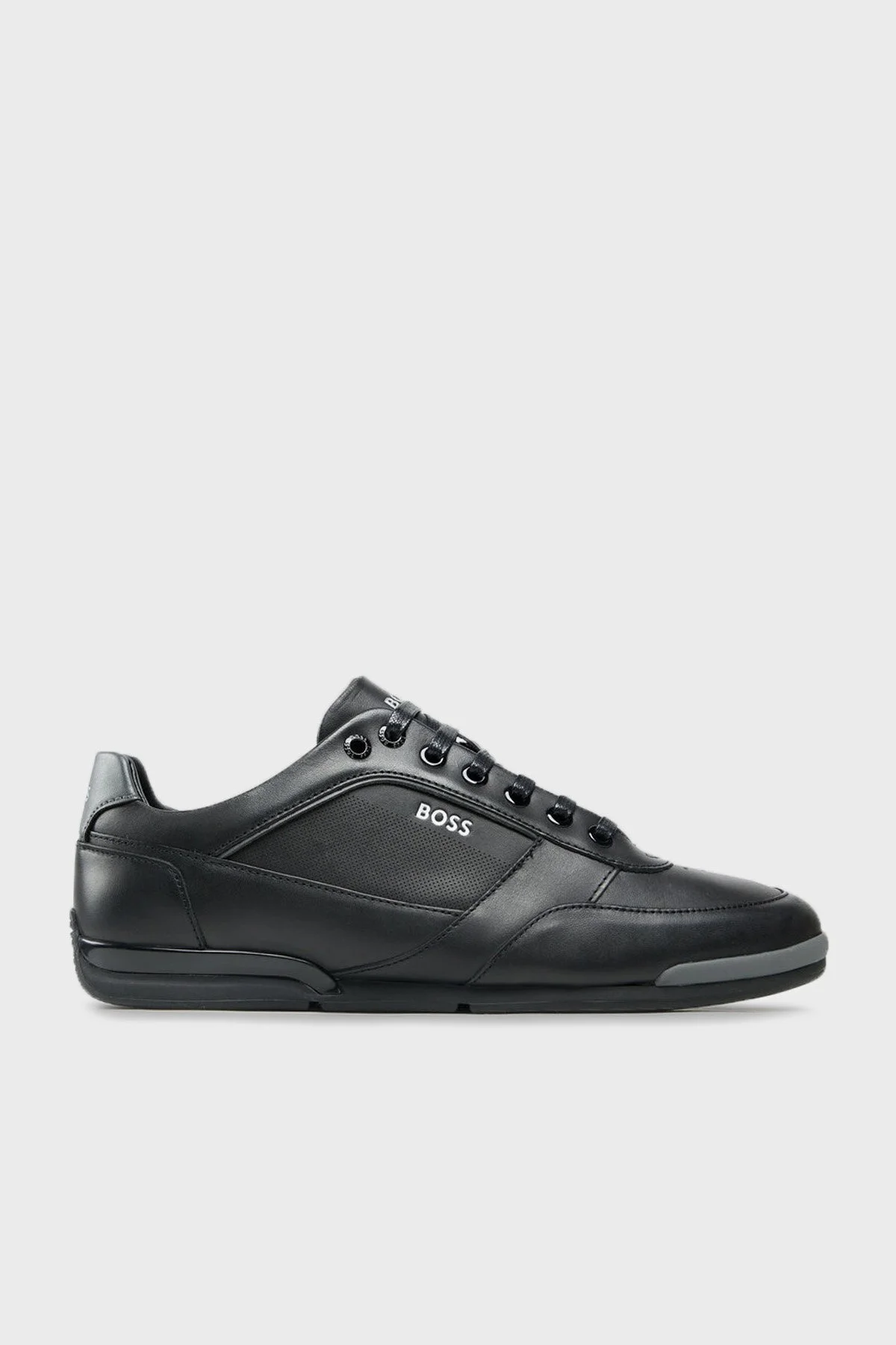 Boss Logolu Deri Sneaker Erkek Ayakkabı 50485624 001 SİYAH - 1