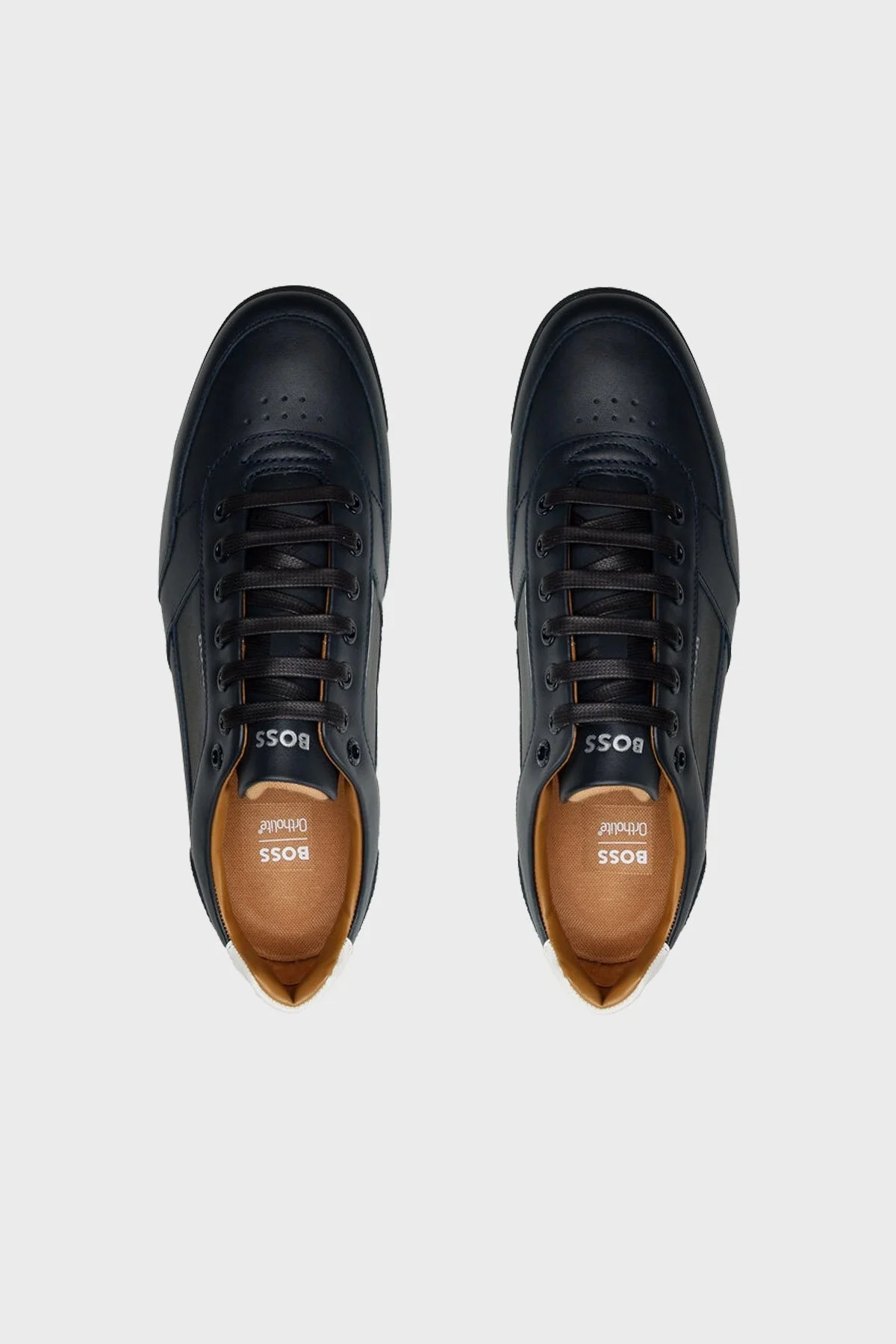 Boss Logolu Deri Sneaker Erkek Ayakkabı 50485624 401 LACİVERT - 4