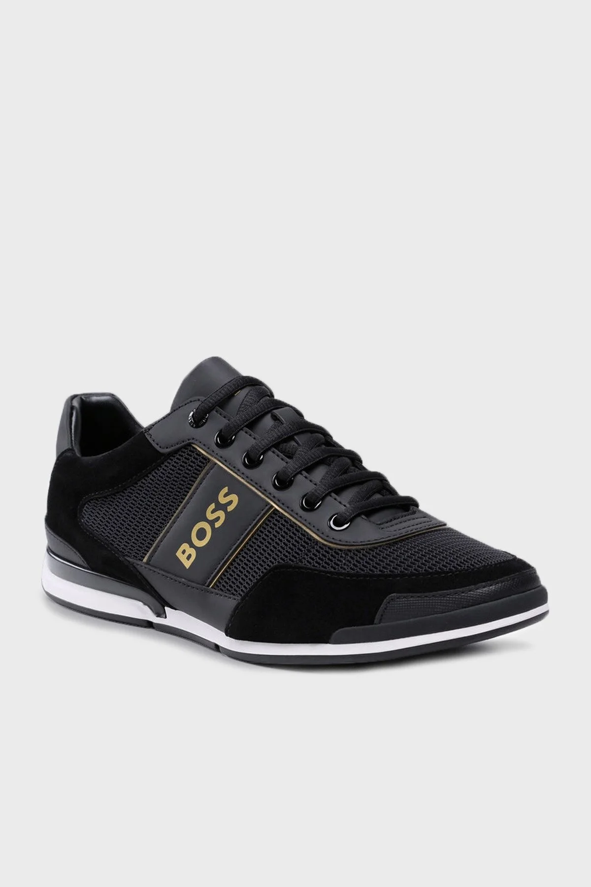 Boss Logolu Deri Sneaker Erkek Ayakkabı 50485629 007 SİYAH - 3
