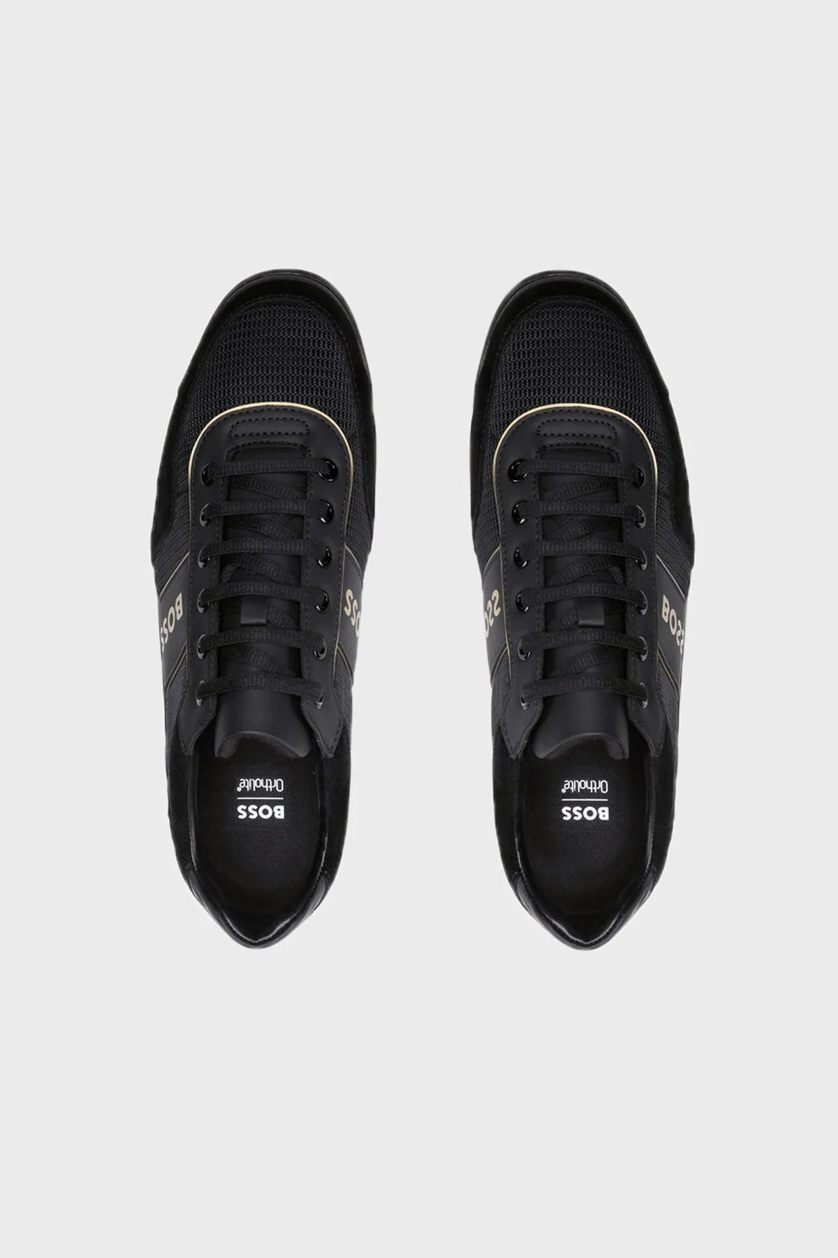 Boss Logolu Deri Sneaker Erkek Ayakkabı 50485629 007 SİYAH - 4