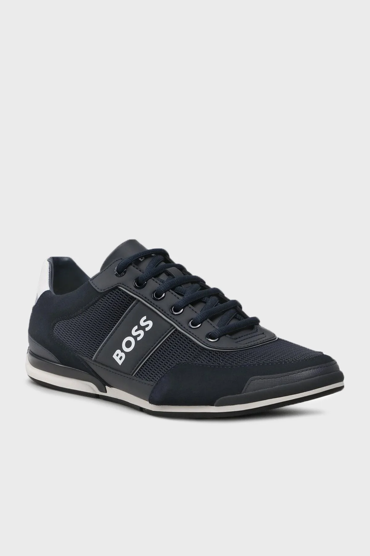 Boss Logolu Deri Sneaker Erkek Ayakkabı 50485629 401 LACİVERT - 2