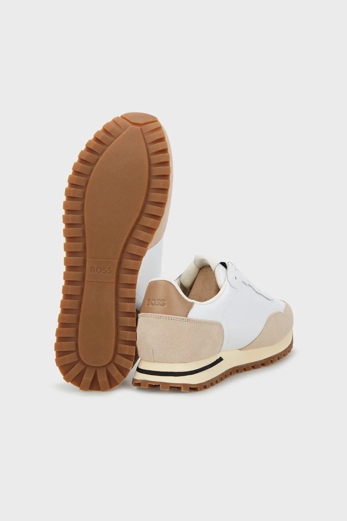 Boss Logolu Deri Sneaker Erkek Ayakkabı 50485712 122 BEYAZ-BEJ - 4