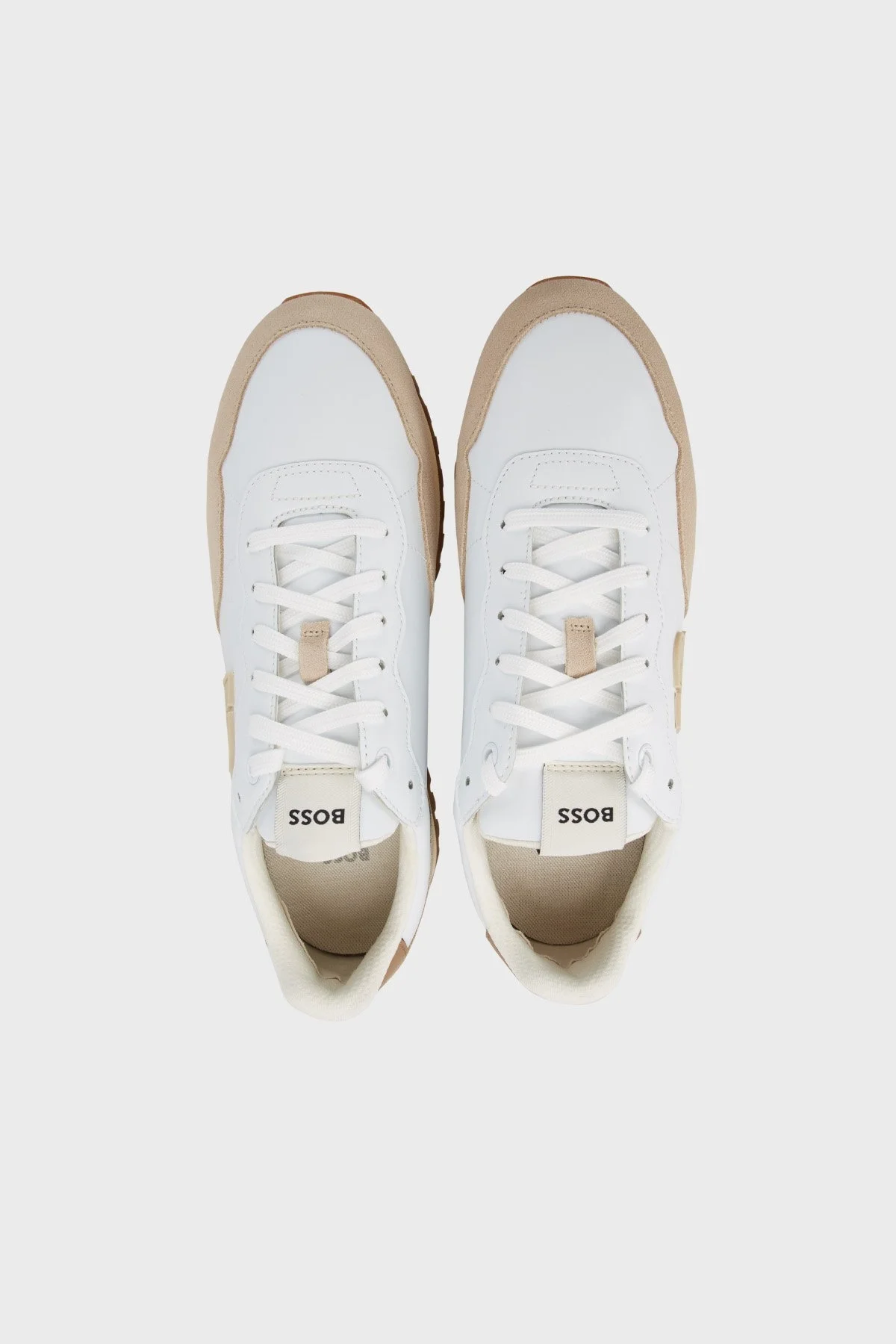 Boss Logolu Deri Sneaker Erkek Ayakkabı 50485712 122 BEYAZ-BEJ - 5