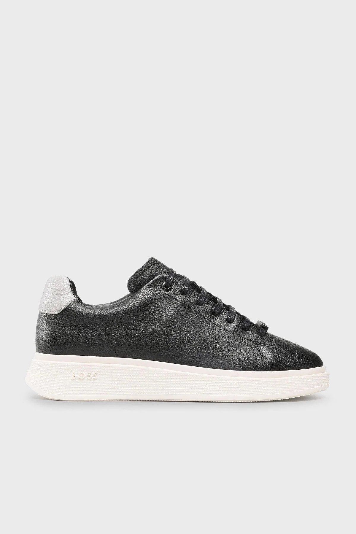 Boss Logolu Deri Sneaker Erkek Ayakkabı 50487262 001 SİYAH - 1