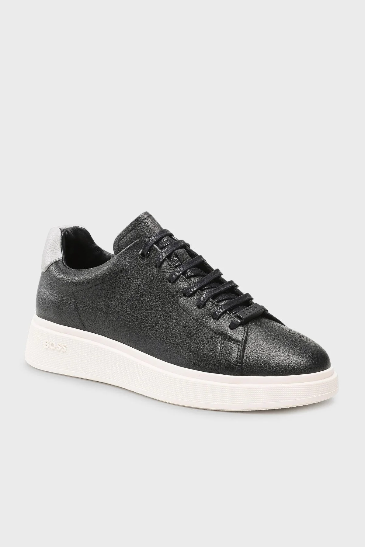 Boss Logolu Deri Sneaker Erkek Ayakkabı 50487262 001 SİYAH - 2