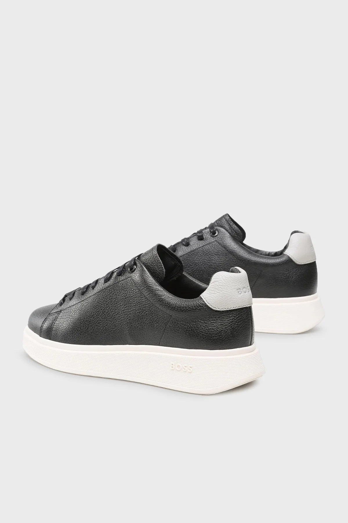 Boss Logolu Deri Sneaker Erkek Ayakkabı 50487262 001 SİYAH - 3