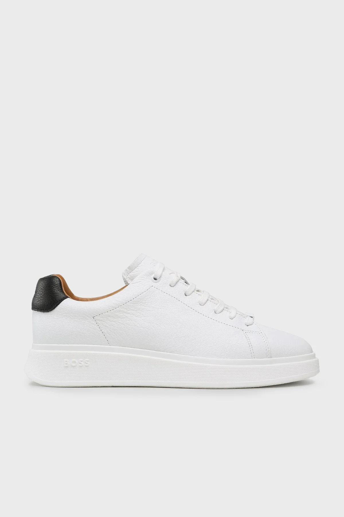 Boss Logolu Deri Sneaker Erkek Ayakkabı 50487262 100 BEYAZ - 1