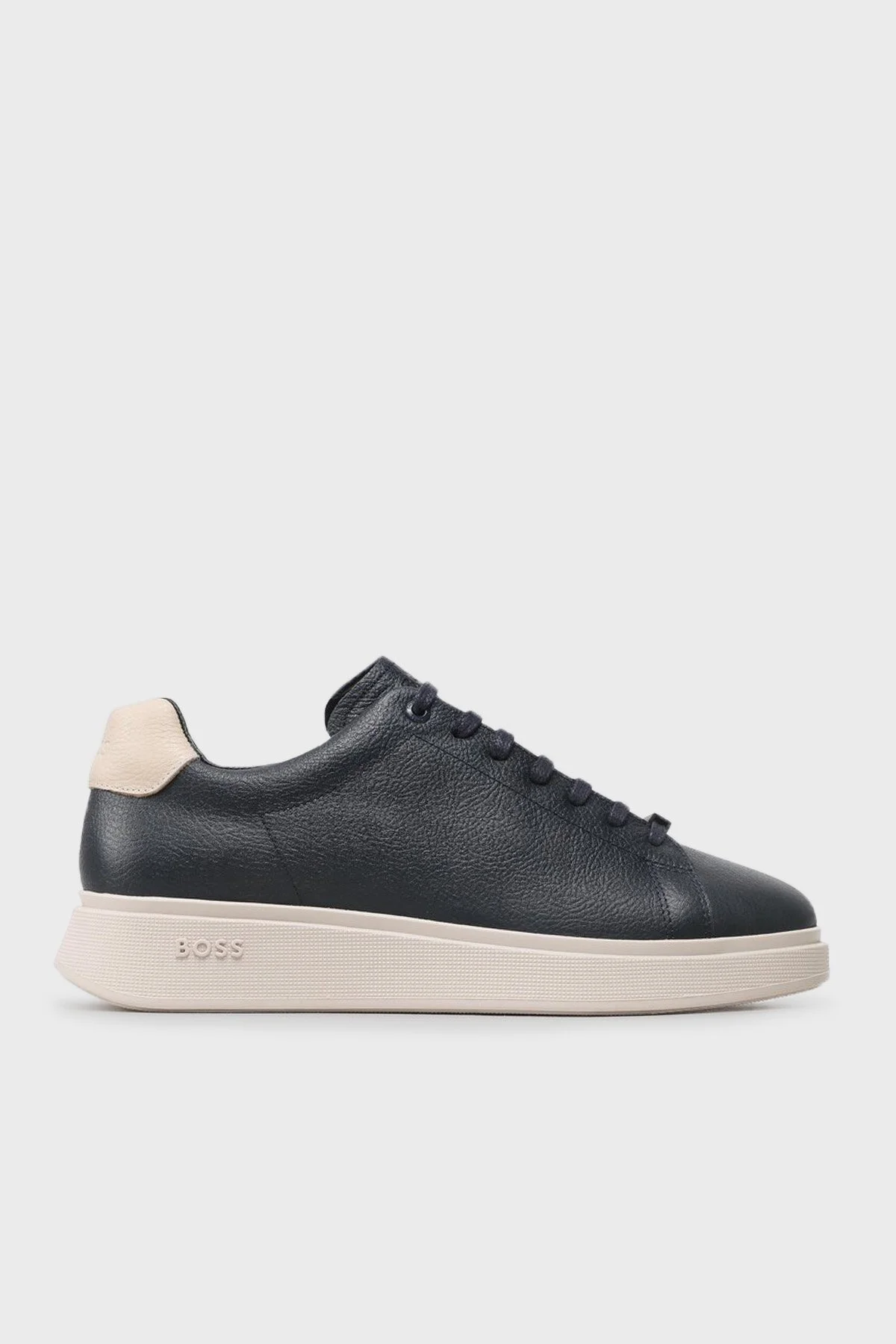 Boss Logolu Deri Sneaker Erkek Ayakkabı 50487262 401 LACİVERT - 1