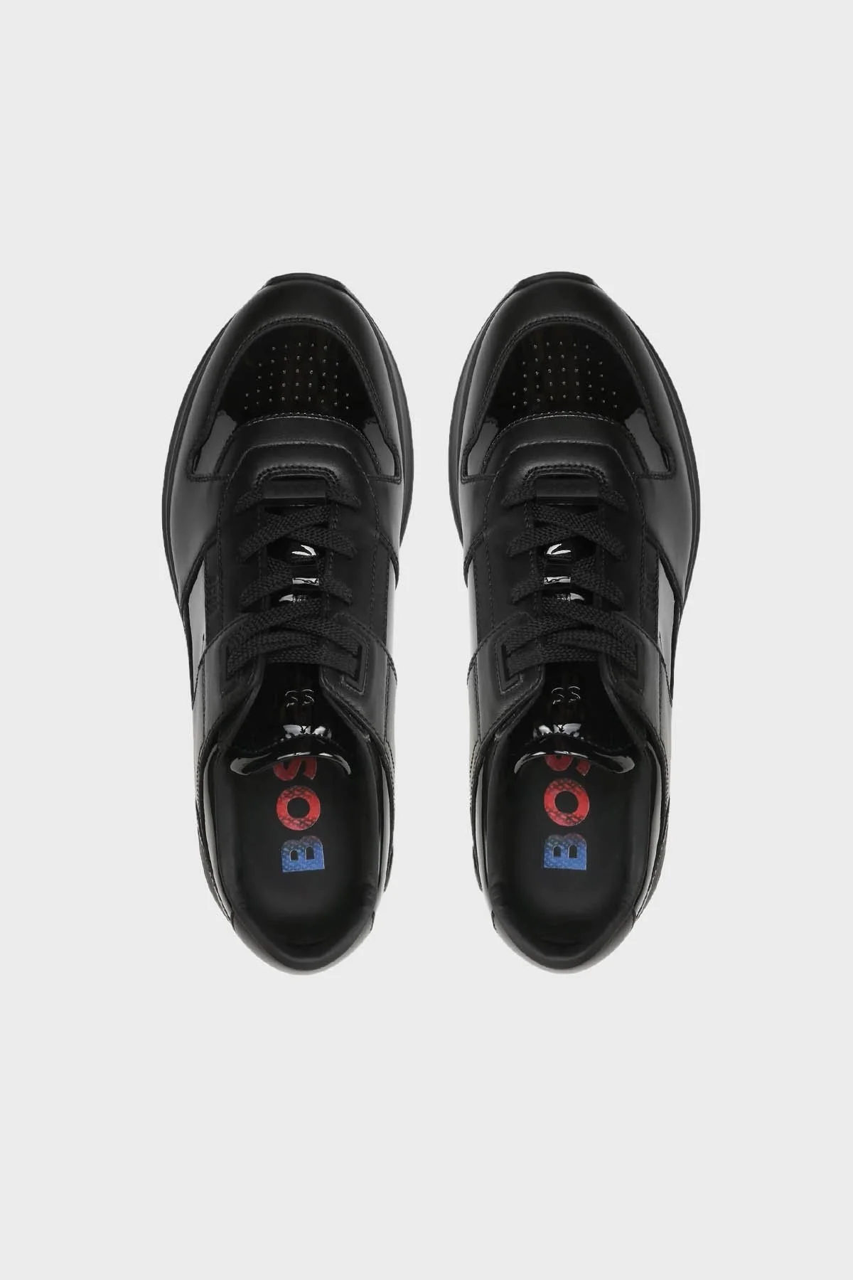 Boss Logolu Deri Sneaker Erkek Ayakkabı 50500510 001 SİYAH - 5
