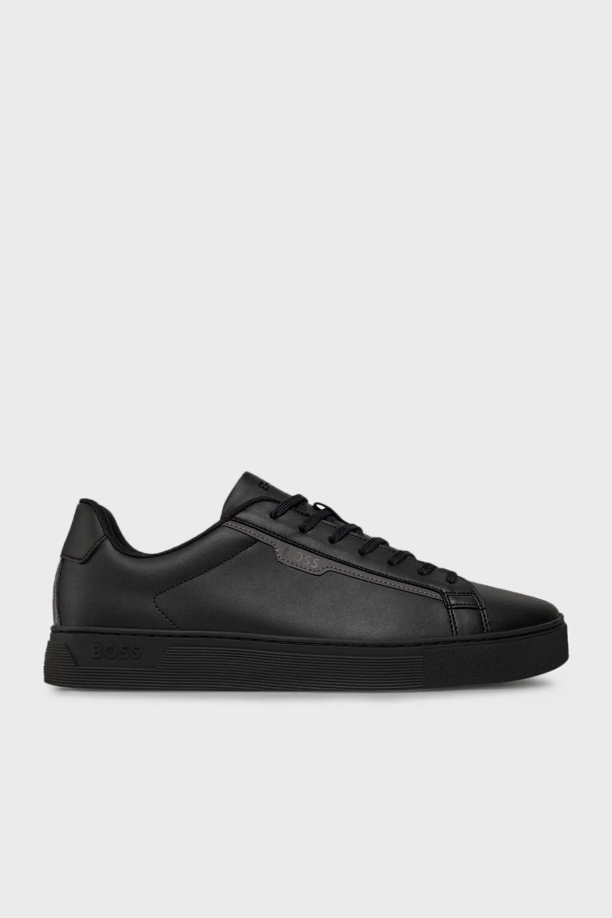 Boss Logolu Deri Sneaker Erkek Ayakkabı 50502869 005 SİYAH - 1