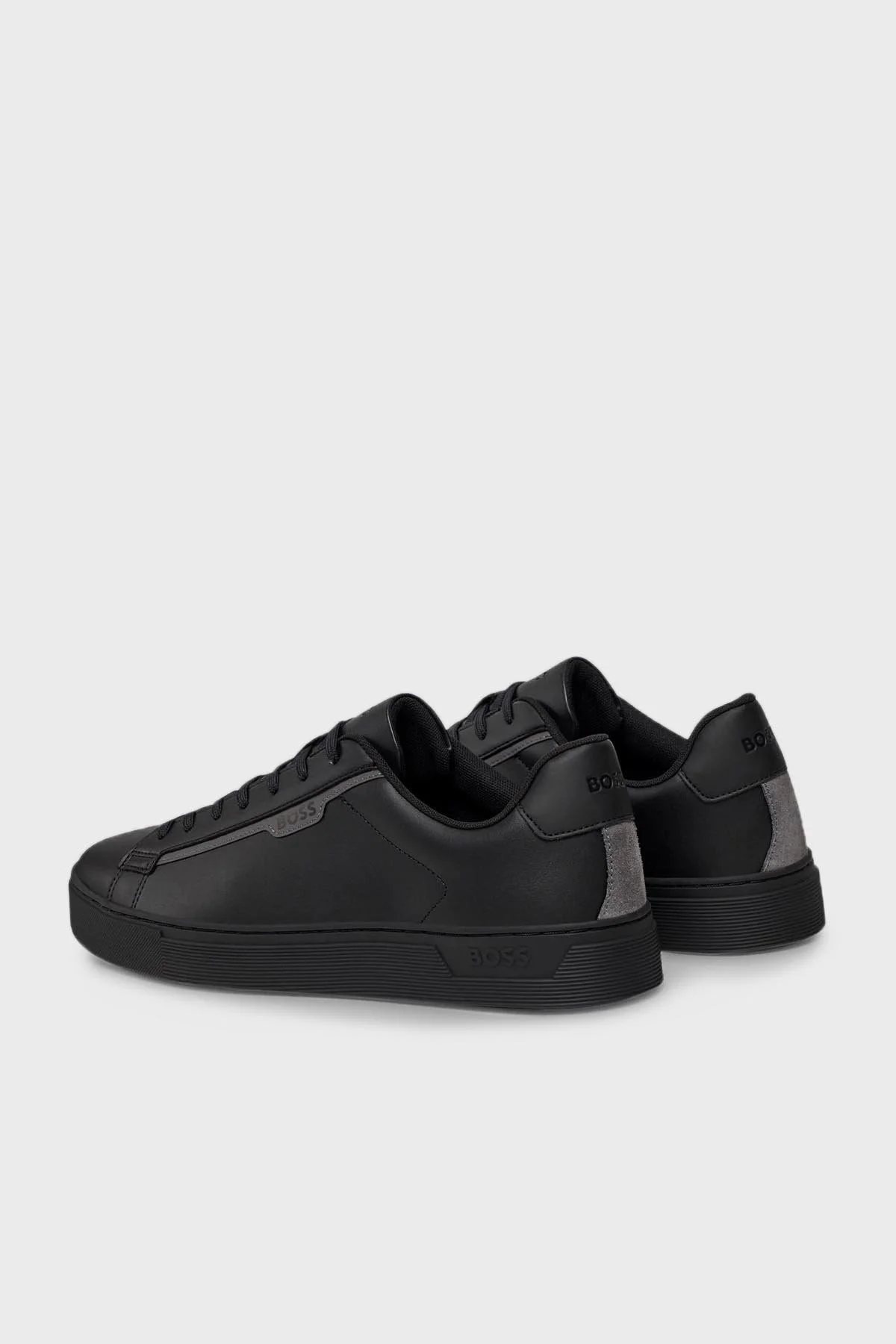 Boss Logolu Deri Sneaker Erkek Ayakkabı 50502869 005 SİYAH - 2