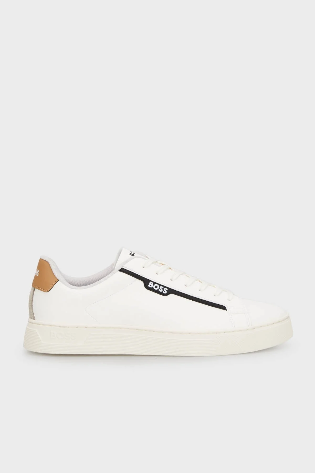 Boss Logolu Deri Sneaker Erkek Ayakkabı 50502869 122 BEYAZ - 1