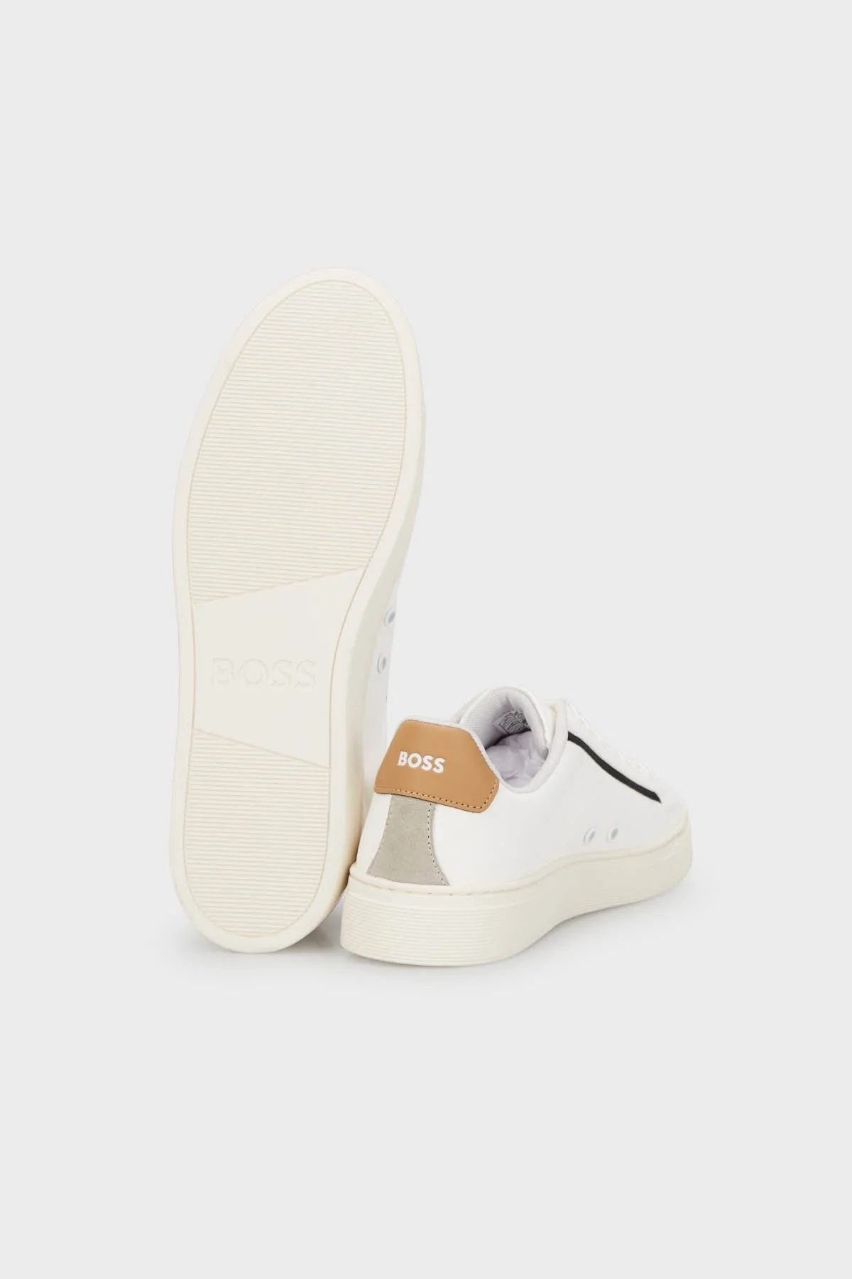 Boss Logolu Deri Sneaker Erkek Ayakkabı 50502869 122 BEYAZ - 4