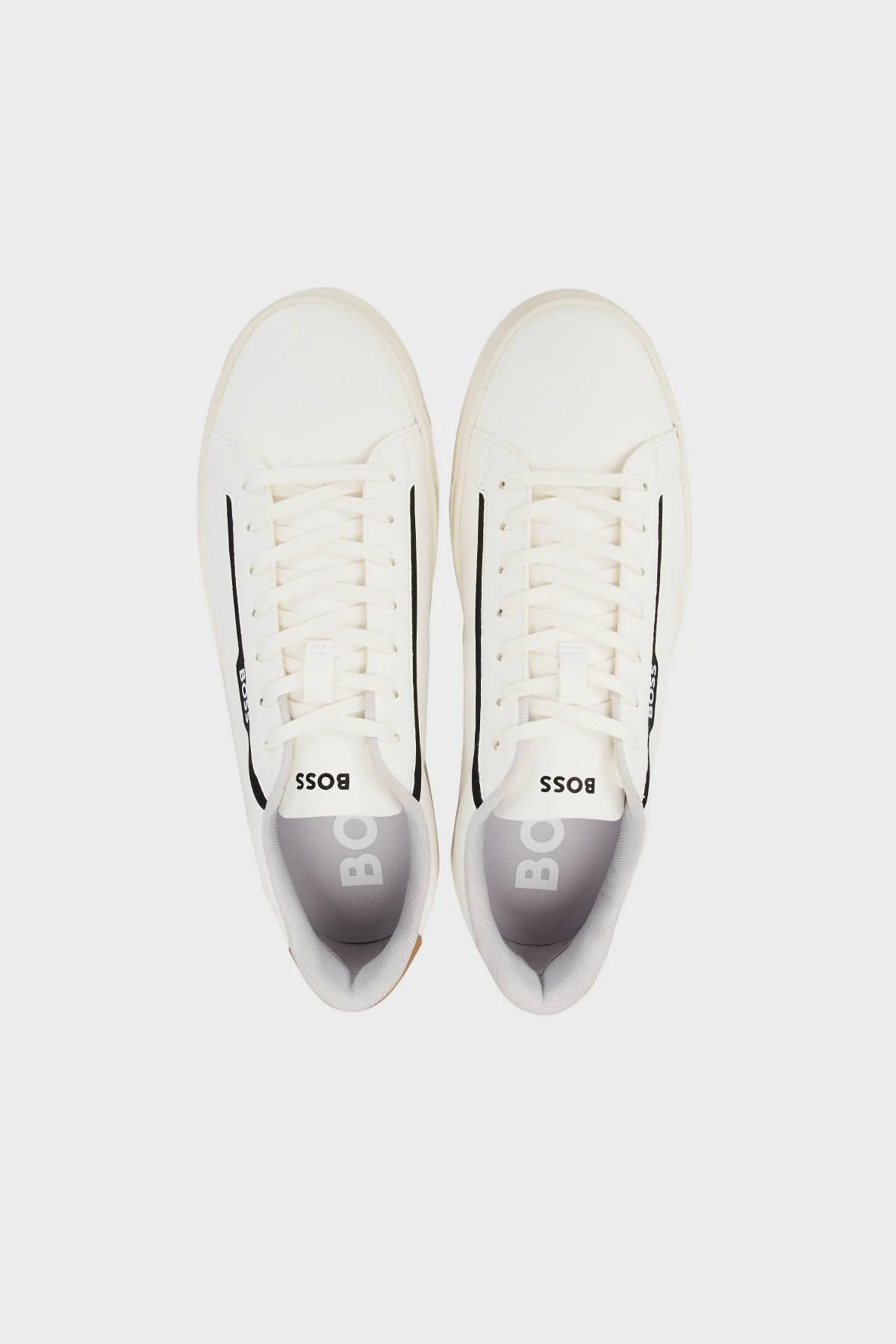 Boss Logolu Deri Sneaker Erkek Ayakkabı 50502869 122 BEYAZ - 5