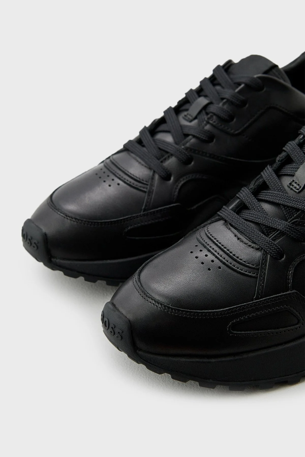 Boss Logolu Deri Sneaker Erkek Ayakkabı 50522818 005 SİYAH - 4