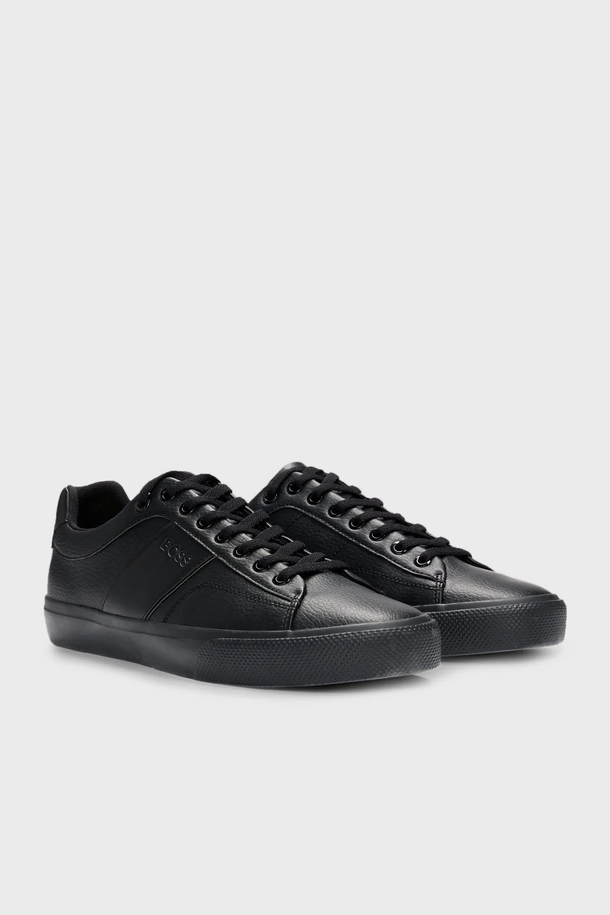 Boss Logolu Deri Sneaker Erkek Ayakkabı 50522833 005 SİYAH - 3