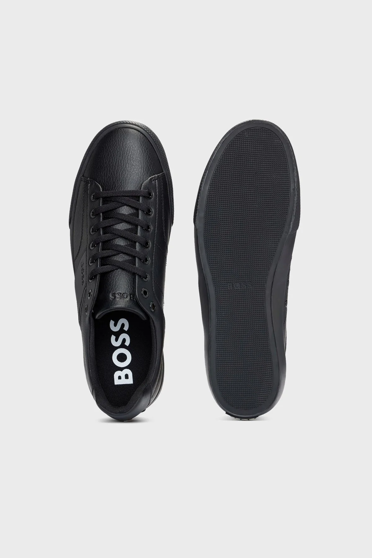 Boss Logolu Deri Sneaker Erkek Ayakkabı 50522833 005 SİYAH - 4
