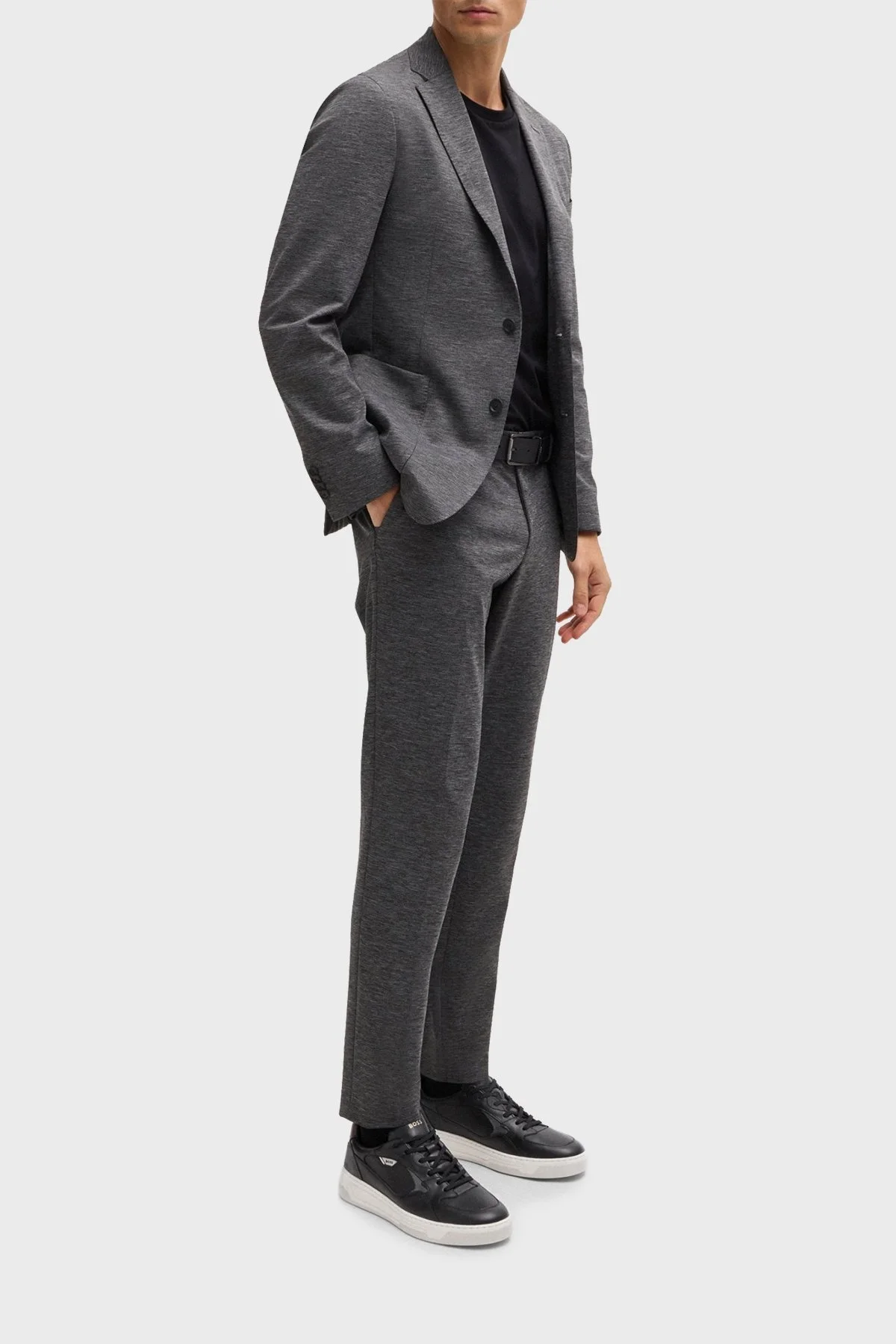 Boss Logolu Deri Sneaker Erkek Ayakkabı 50522917 006 SİYAH - 7