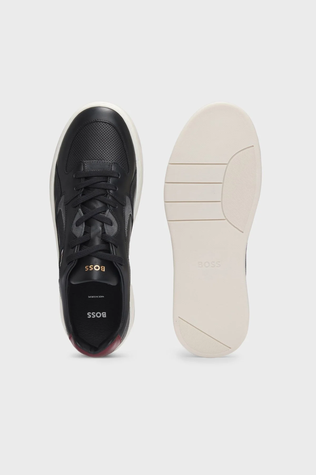 Boss Logolu Deri Sneaker Erkek Ayakkabı 50522917 006 SİYAH - 9