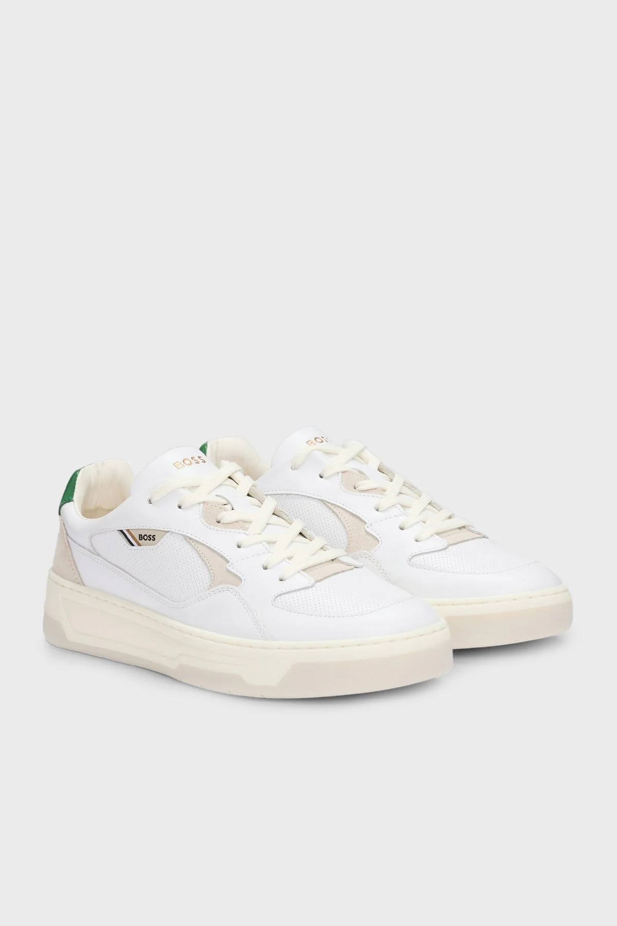 Boss Logolu Deri Sneaker Erkek Ayakkabı 50522917 103 BEYAZ - 8