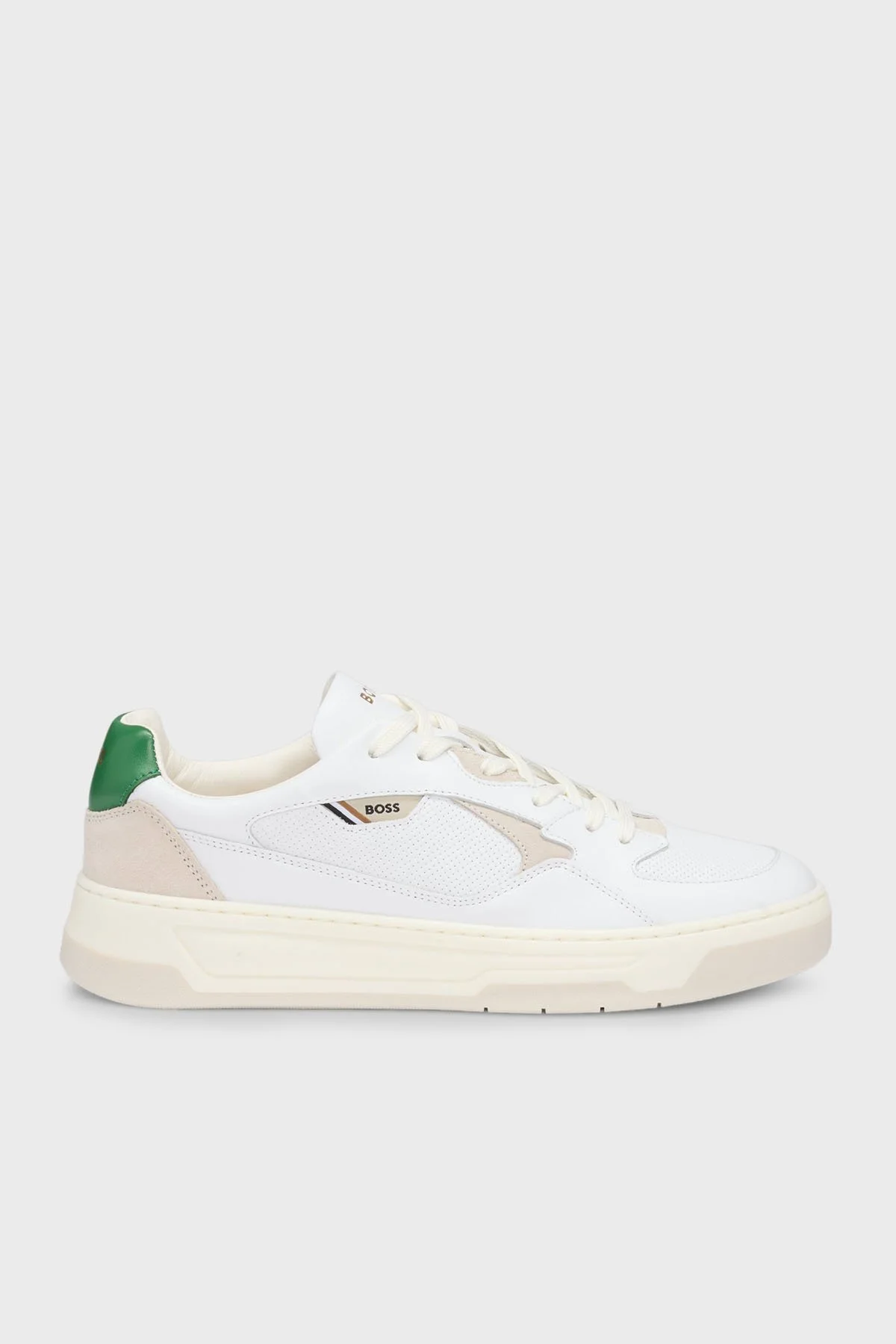 Boss Logolu Deri Sneaker Erkek Ayakkabı 50522917 103 BEYAZ - 1