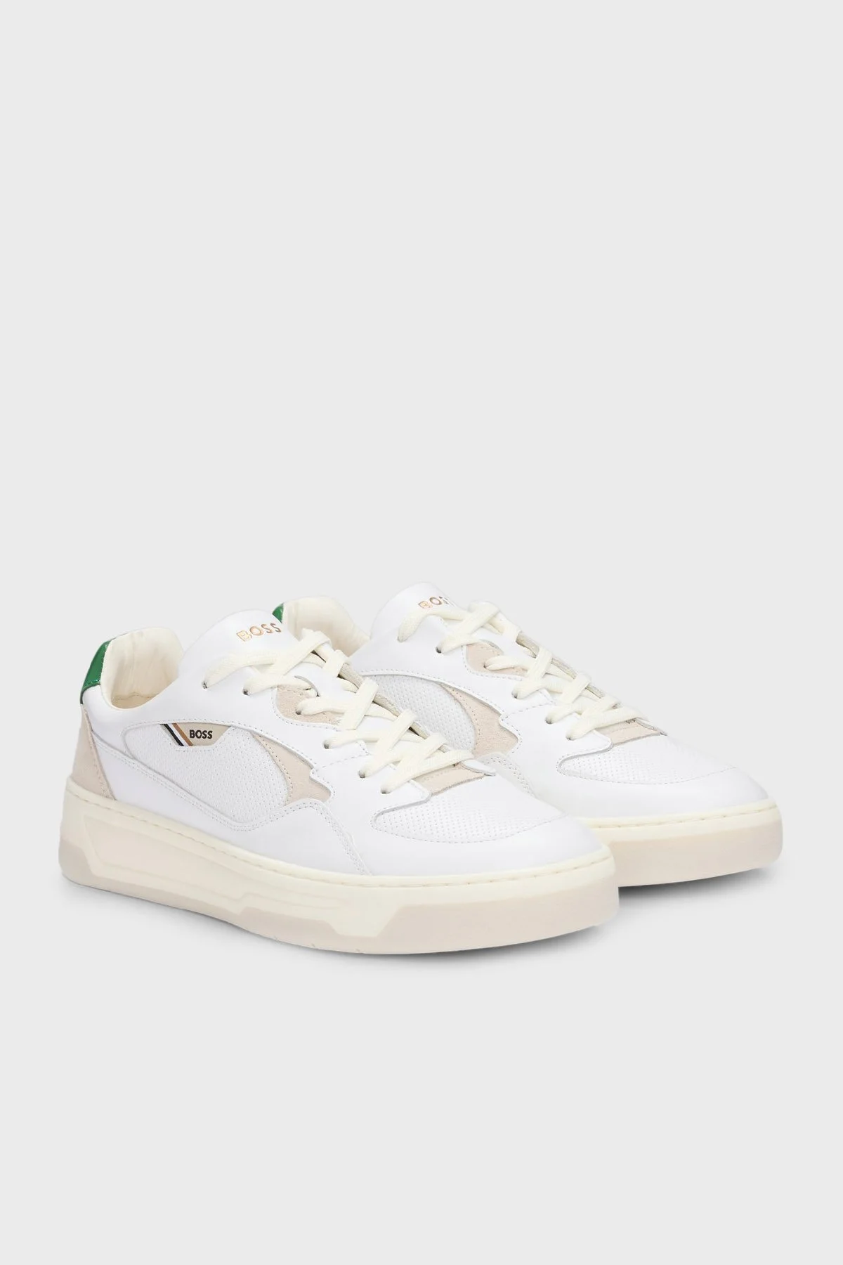 Boss Logolu Deri Sneaker Erkek Ayakkabı 50522917 103 BEYAZ - 3