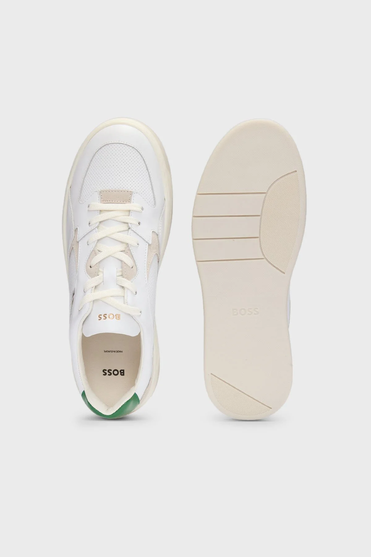 Boss Logolu Deri Sneaker Erkek Ayakkabı 50522917 103 BEYAZ - 4