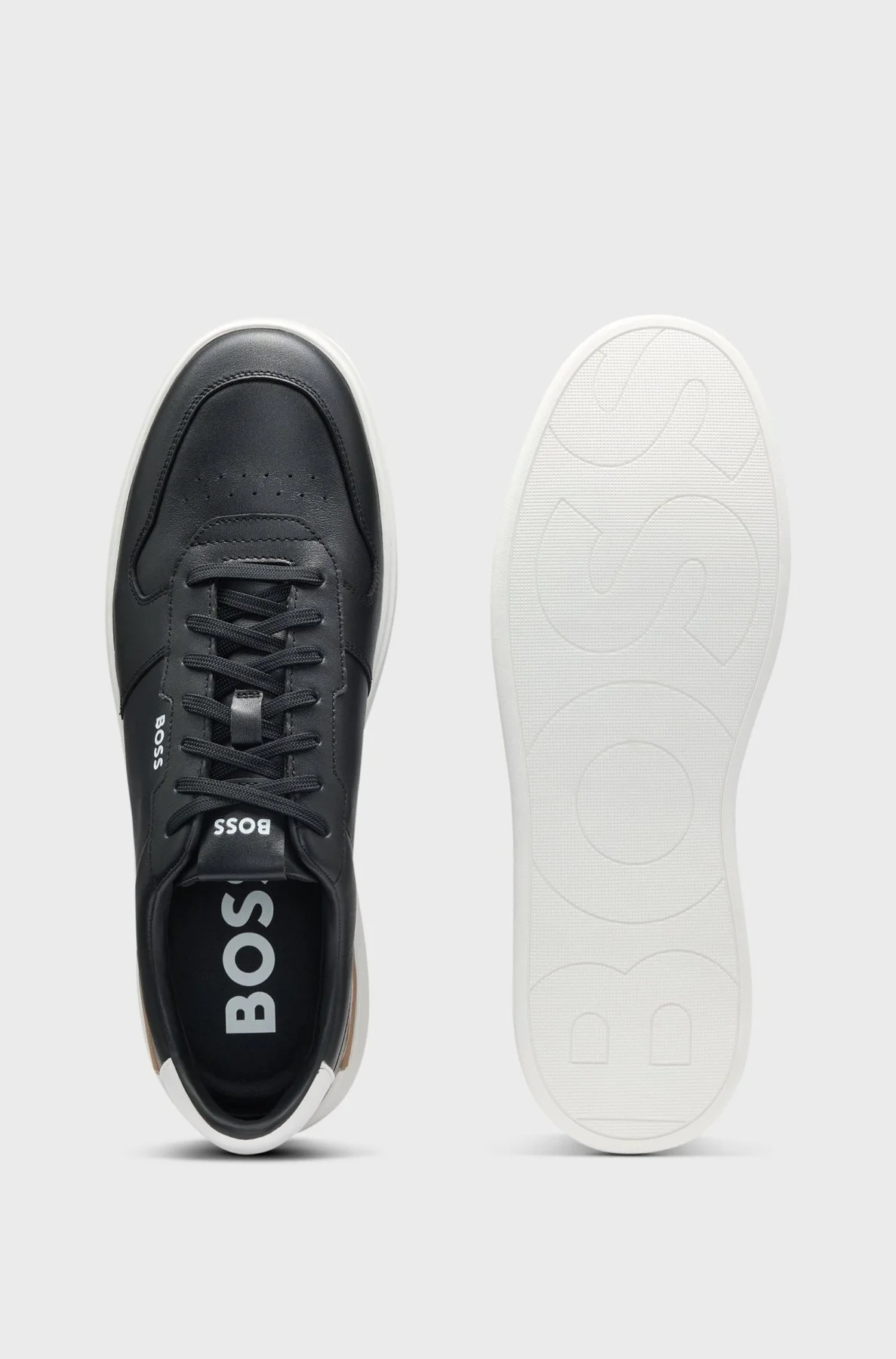 Boss Logolu Deri Sneaker Erkek Ayakkabı 50542538 001 SİYAH - 4