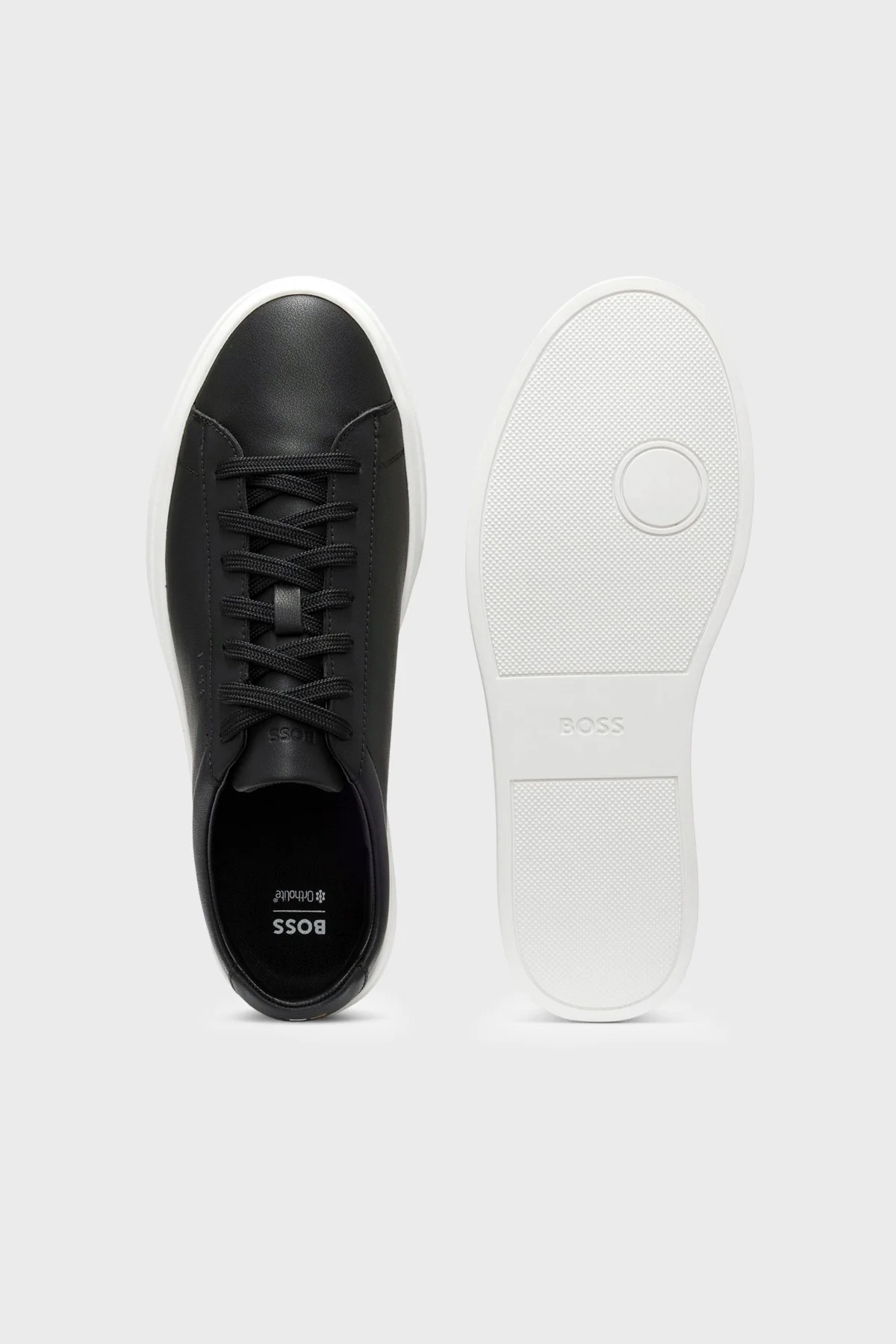 Boss Logolu Deri Sneaker Erkek Ayakkabı 50552853 002 SİYAH - 4