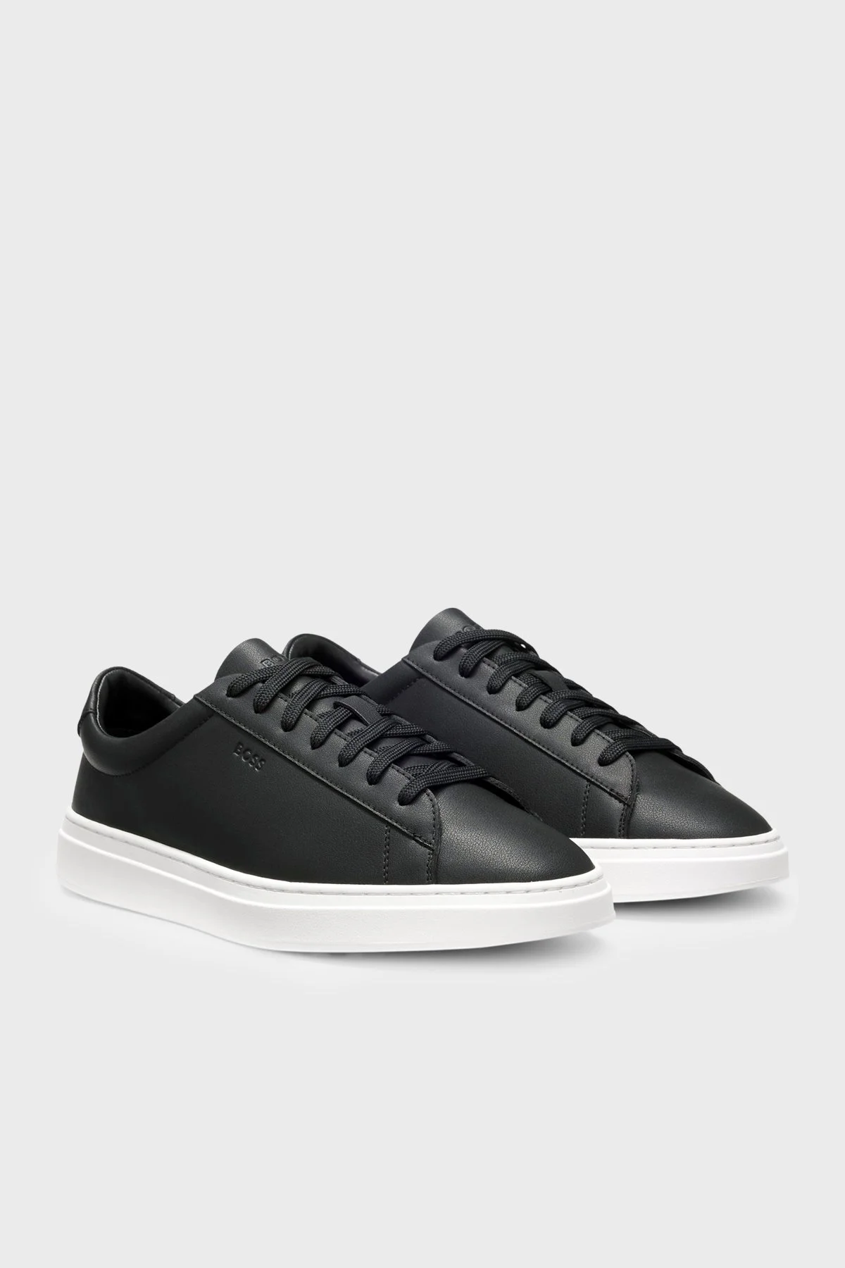 Boss Logolu Deri Sneaker Erkek Ayakkabı 50552853 002 SİYAH - 3