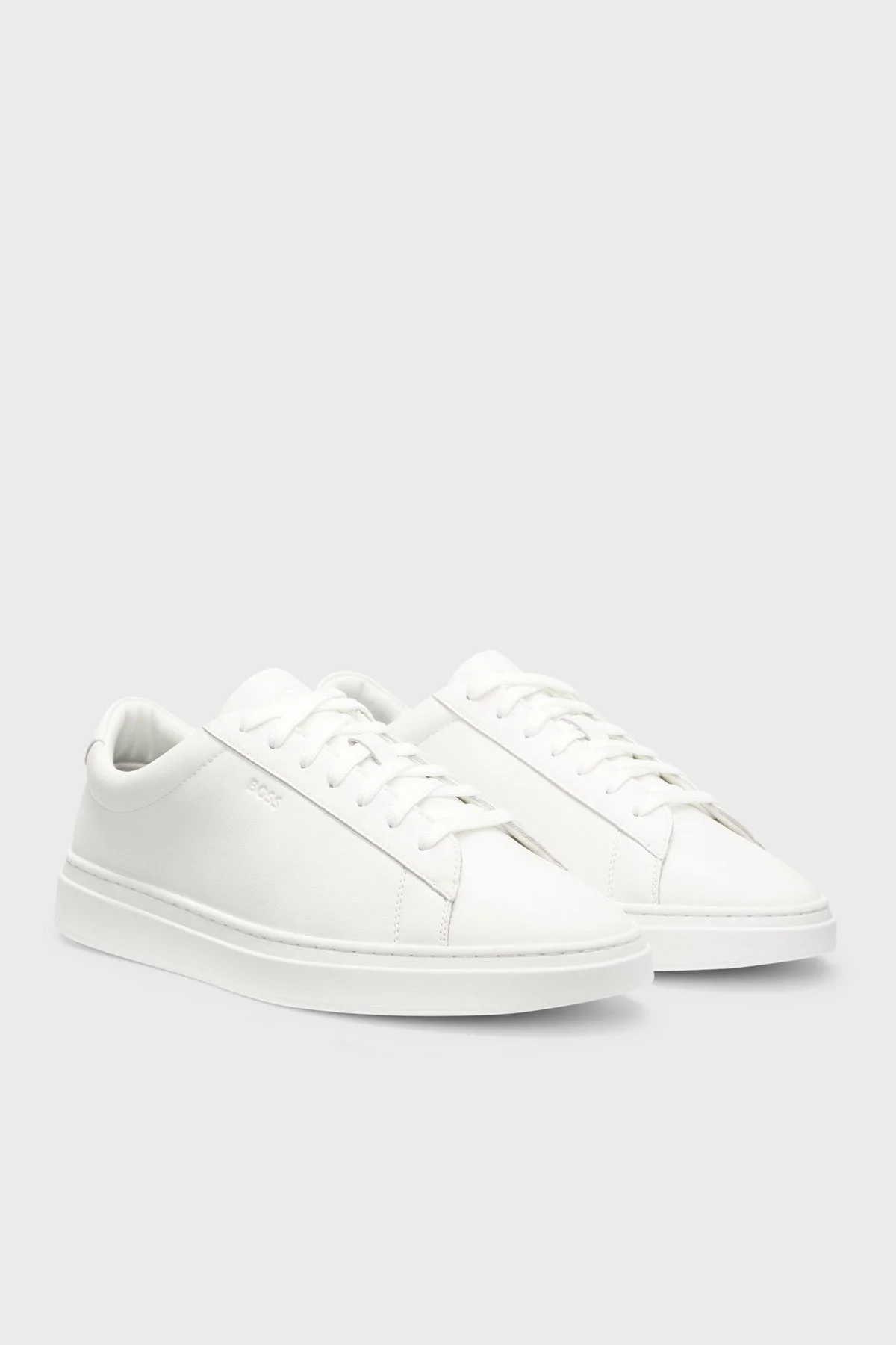 Boss Logolu Deri Sneaker Erkek Ayakkabı 50552853 100 BEYAZ - 2