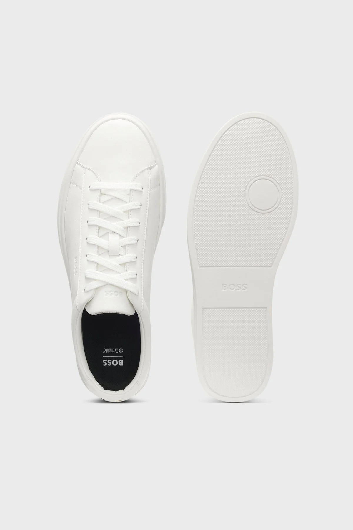 Boss Logolu Deri Sneaker Erkek Ayakkabı 50552853 100 BEYAZ - 3