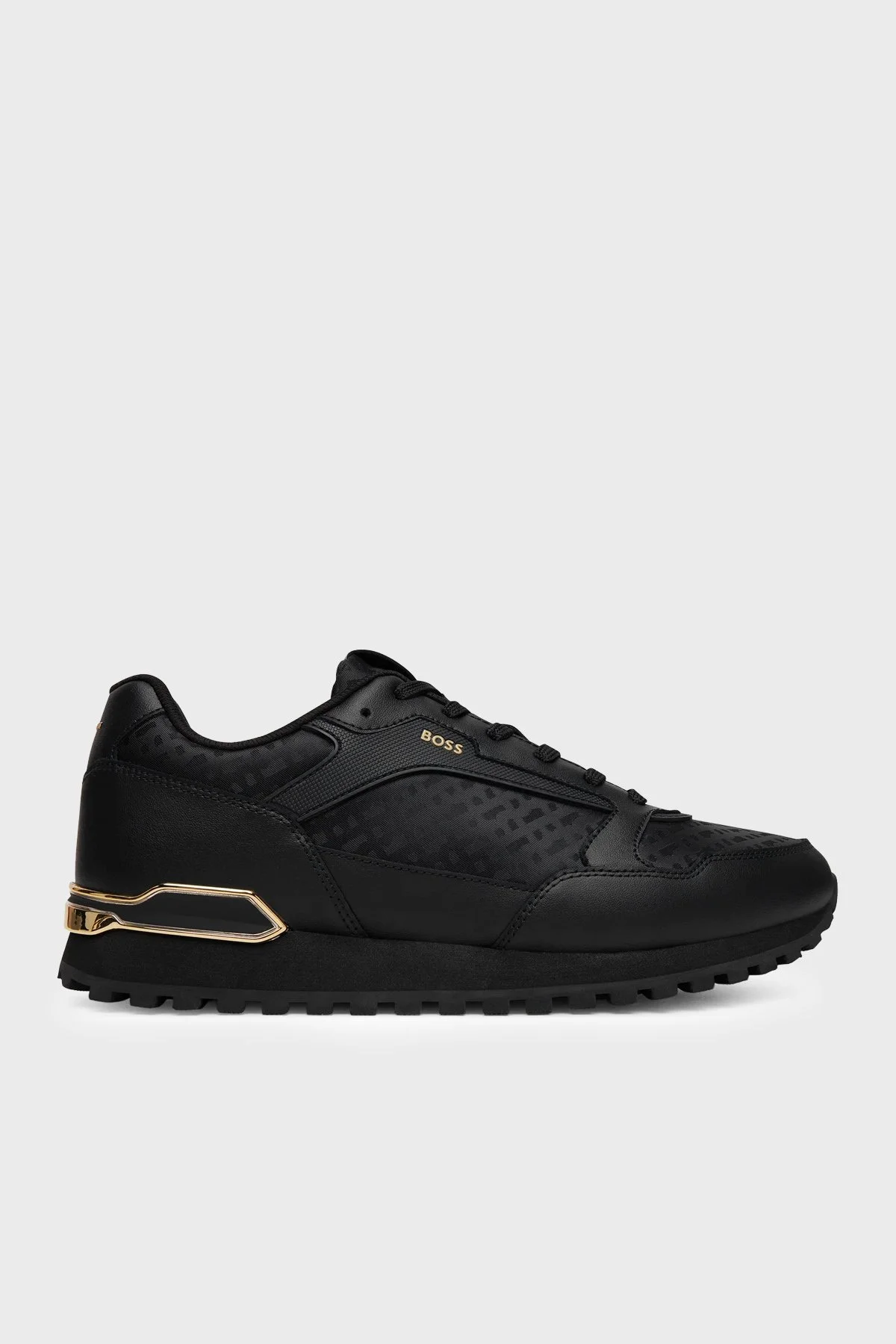 Boss Logolu Deri Sneaker Erkek Ayakkabı 50568574 007 Siyah - 1