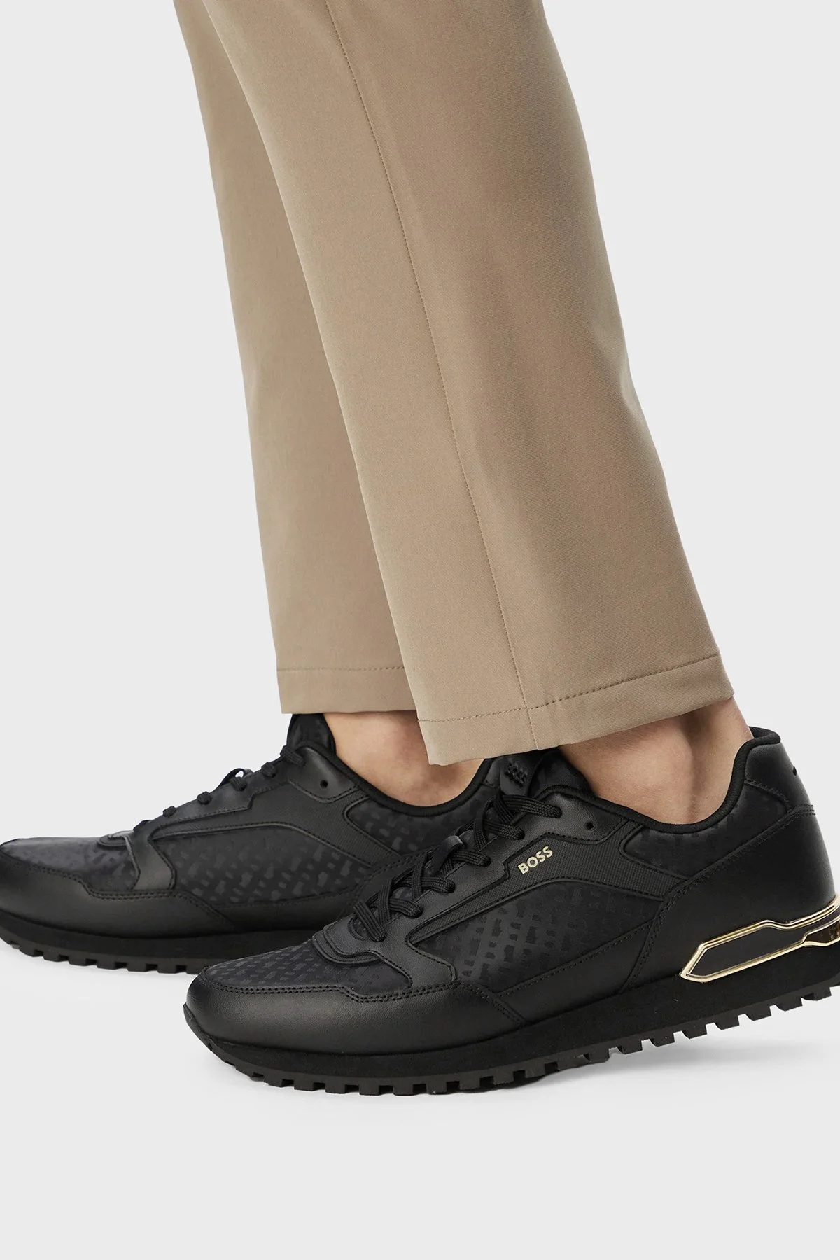 Boss Logolu Deri Sneaker Erkek Ayakkabı 50568574 007 Siyah - 2