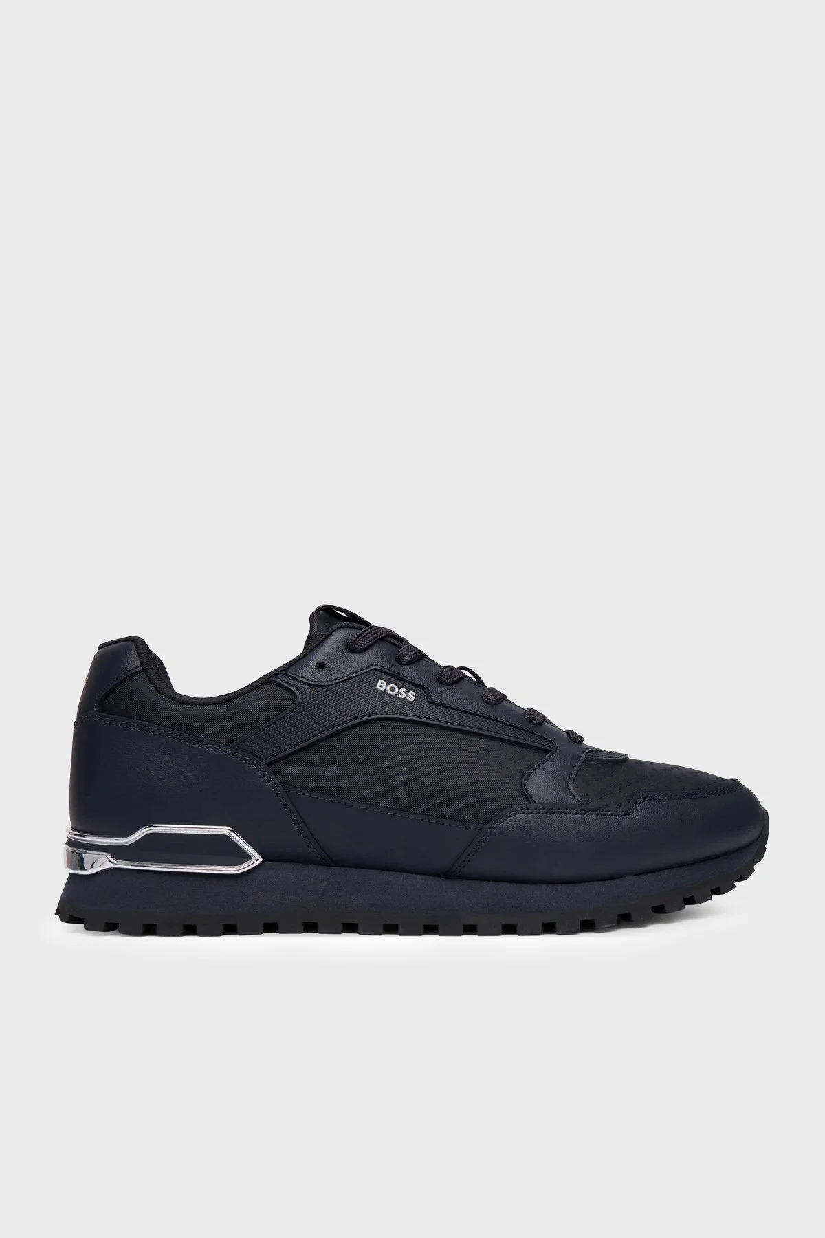 Boss Logolu Deri Sneaker Erkek Ayakkabı 50568574 404 Lacivert - 1