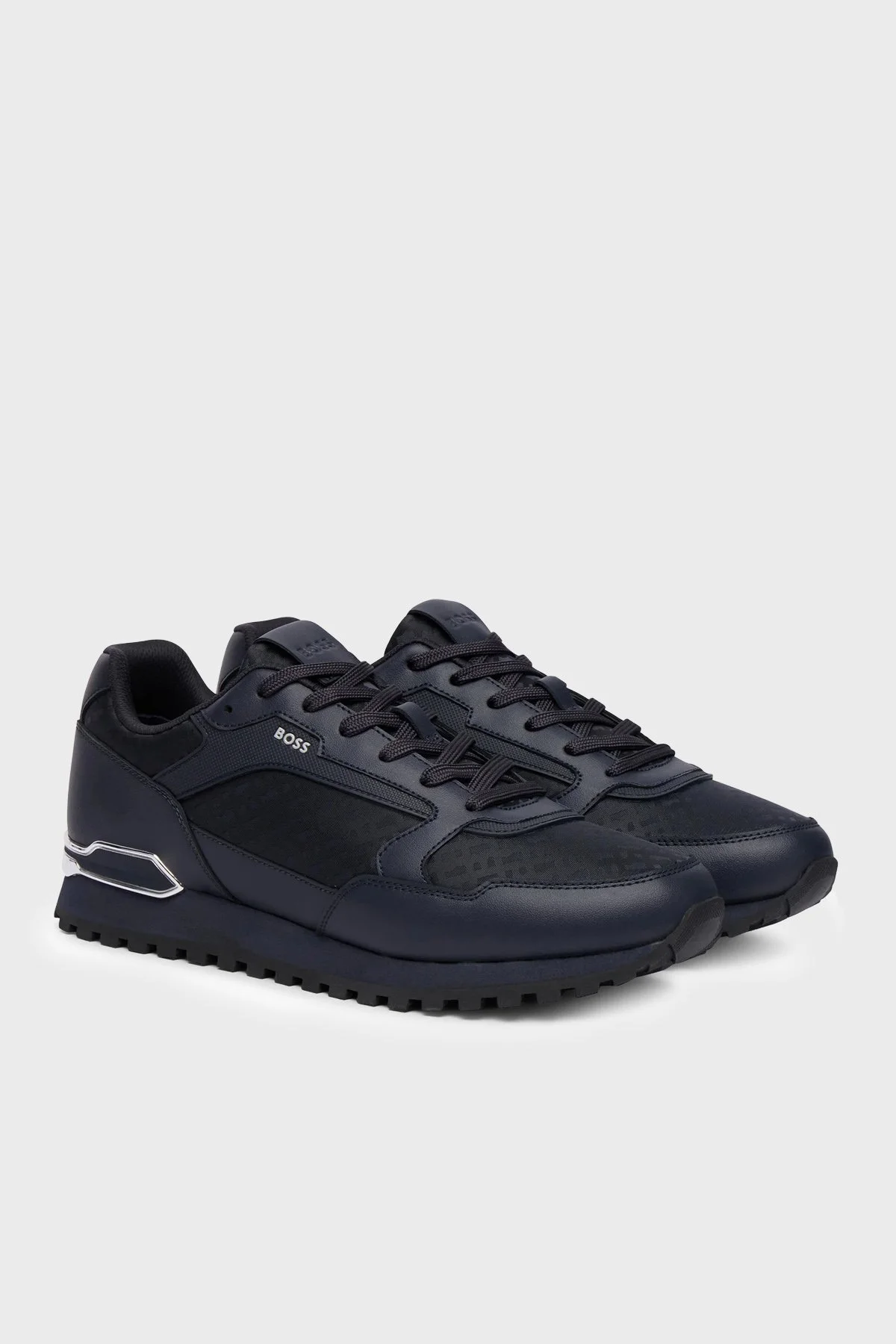 Boss Logolu Deri Sneaker Erkek Ayakkabı 50568574 404 Lacivert - 2