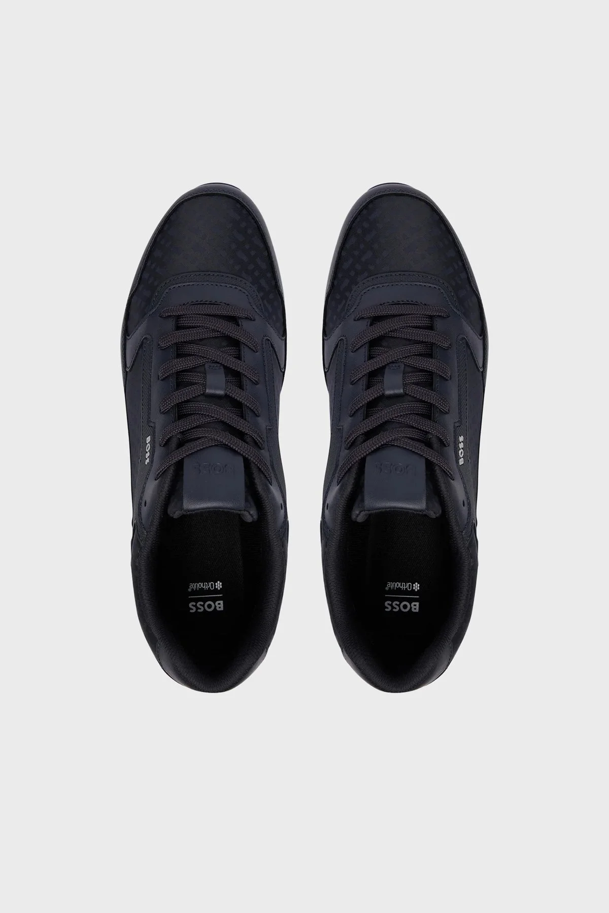 Boss Logolu Deri Sneaker Erkek Ayakkabı 50568574 404 Lacivert - 3