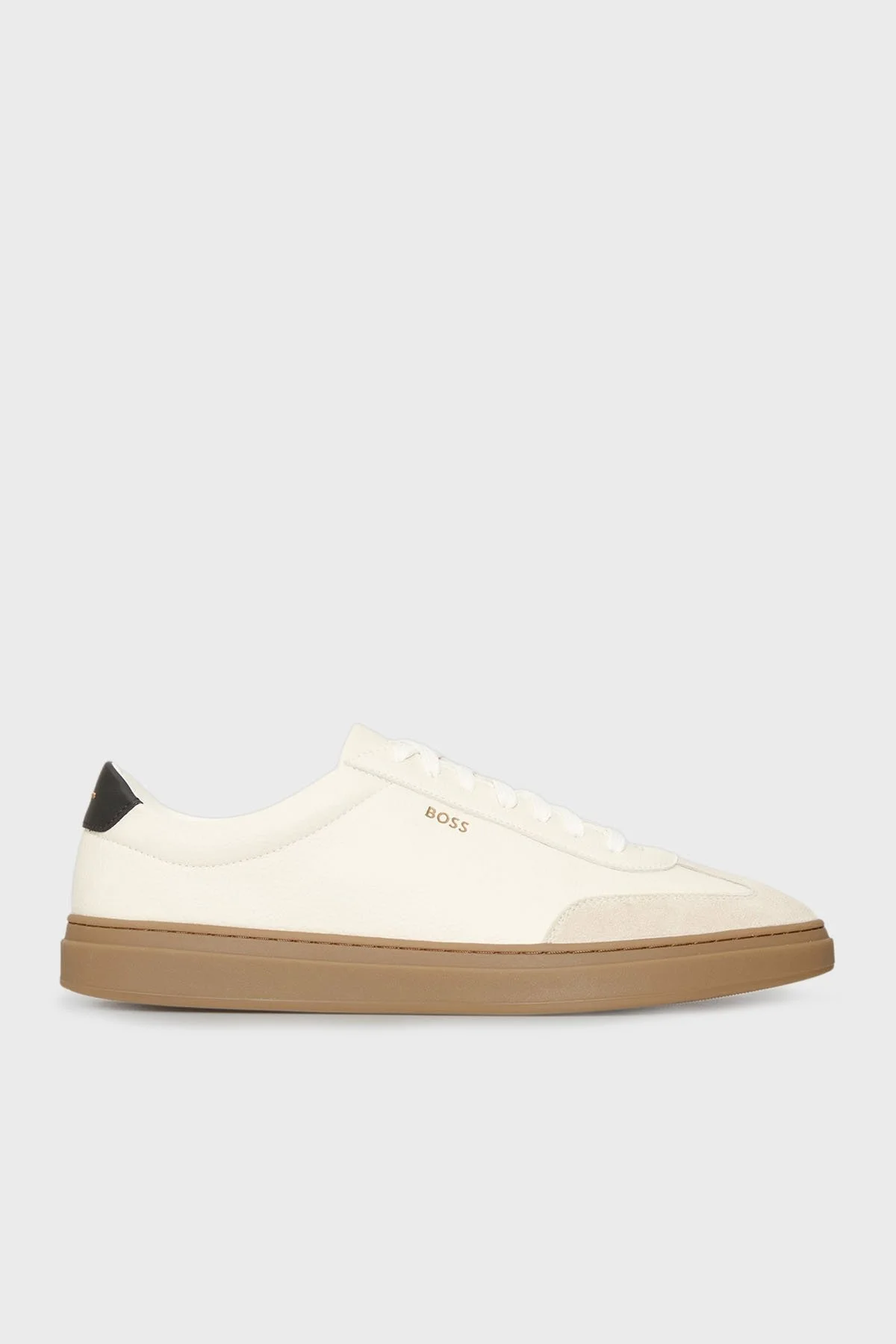 Boss Logolu Deri Süet Detaylı Sneaker Erkek Ayakkabı 50552852 122 BEYAZ - 1
