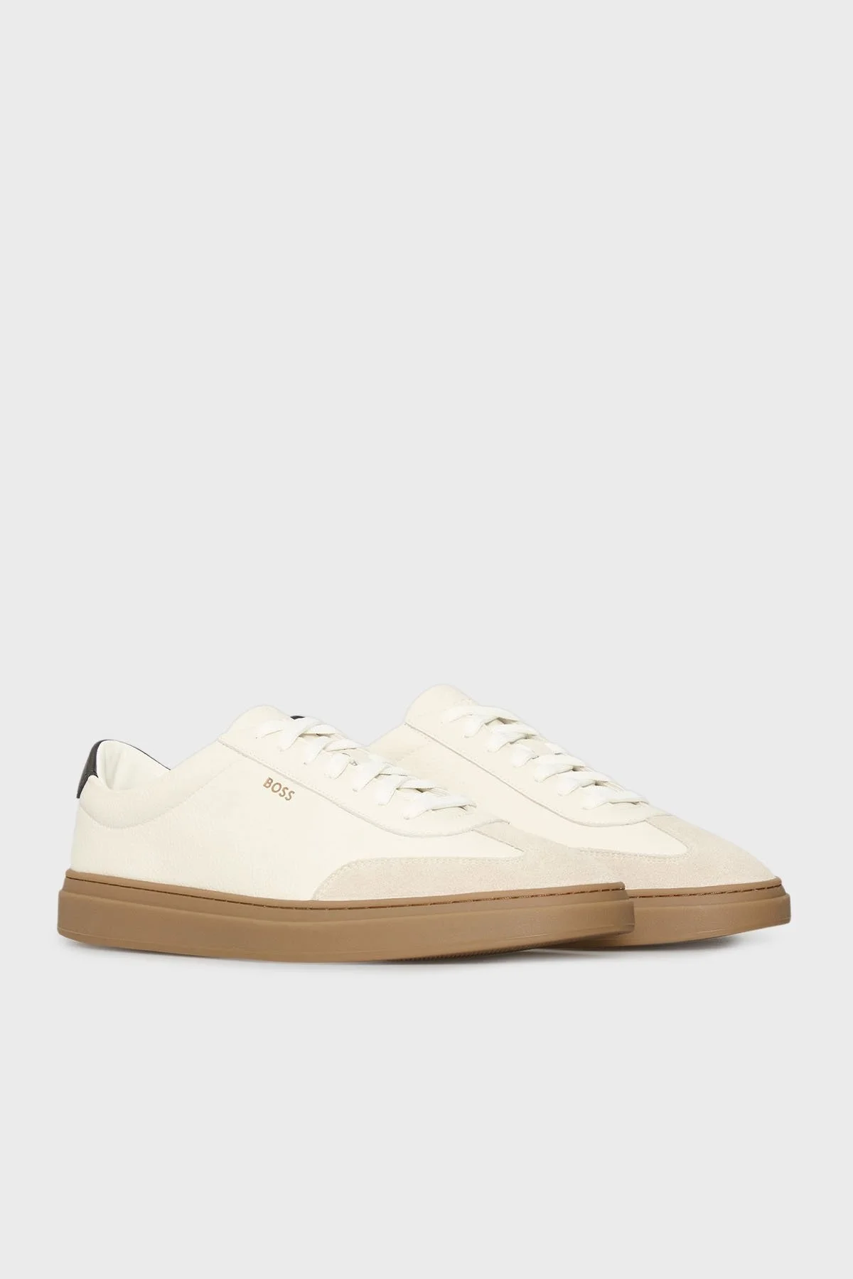 Boss Logolu Deri Süet Detaylı Sneaker Erkek Ayakkabı 50552852 122 BEYAZ - 2