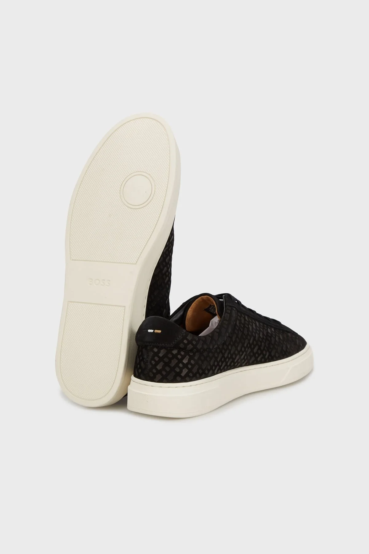 Boss Logolu Deri ve Süet Karışımlı Sneaker Erkek Ayakkabı 50542092 001 SİYAH - 5