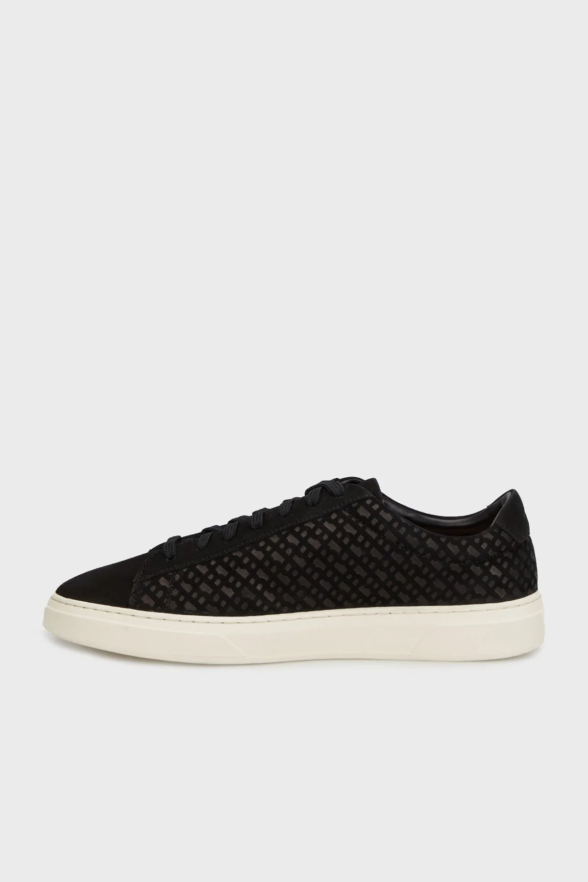 Boss Logolu Deri ve Süet Karışımlı Sneaker Erkek Ayakkabı 50542092 001 SİYAH - 3