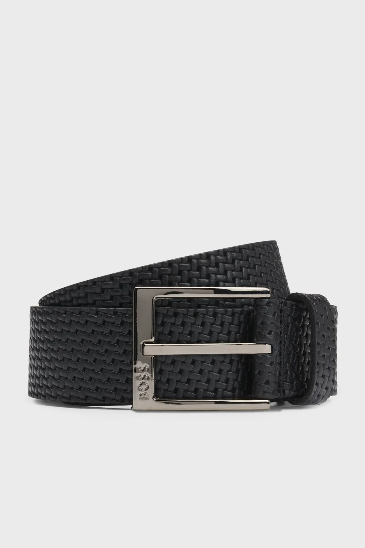 Boss Logolu Dokuma Hakiki Deri Erkek Kemer 50542683 001 SİYAH - 5