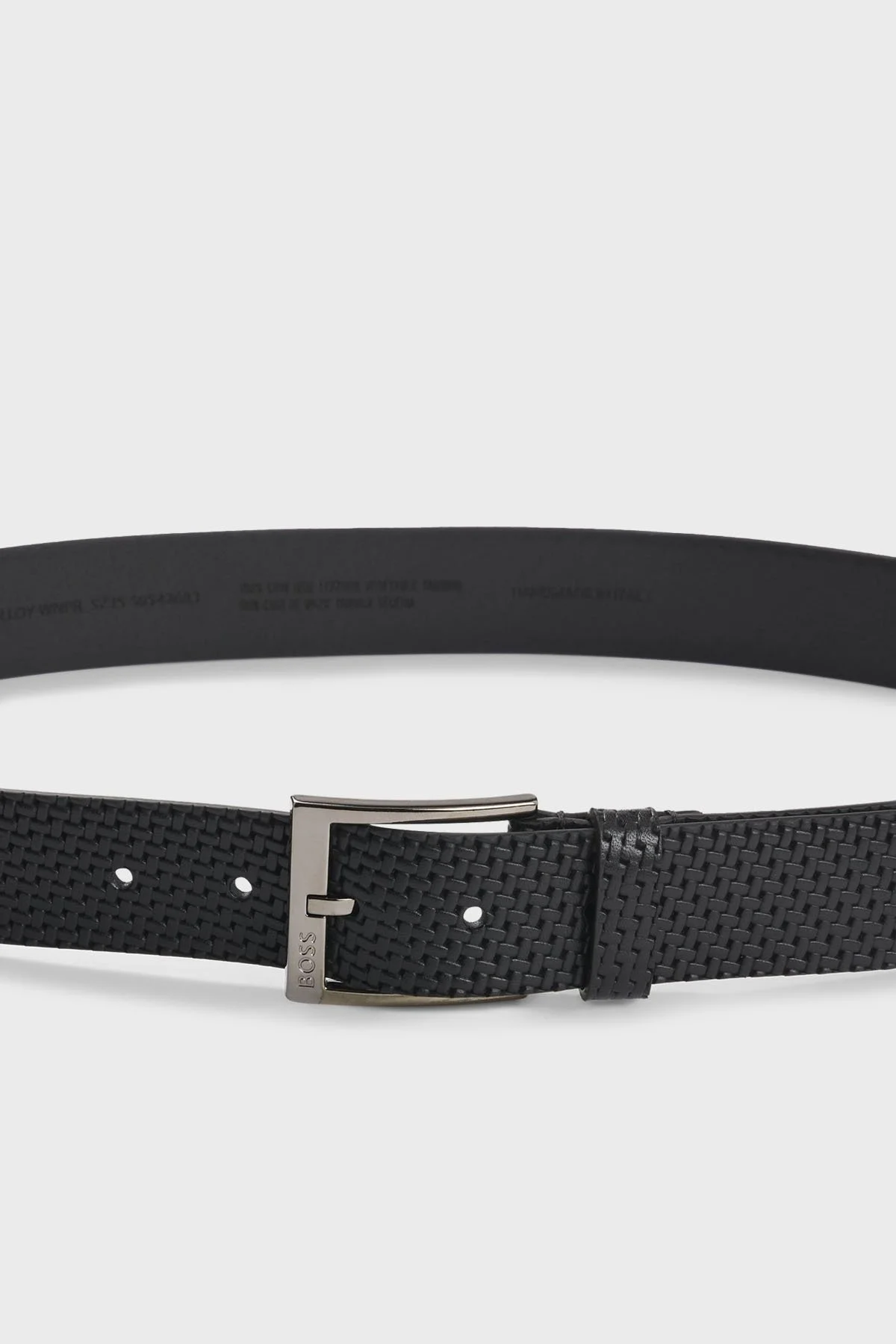 Boss Logolu Dokuma Hakiki Deri Erkek Kemer 50542683 001 SİYAH - 8