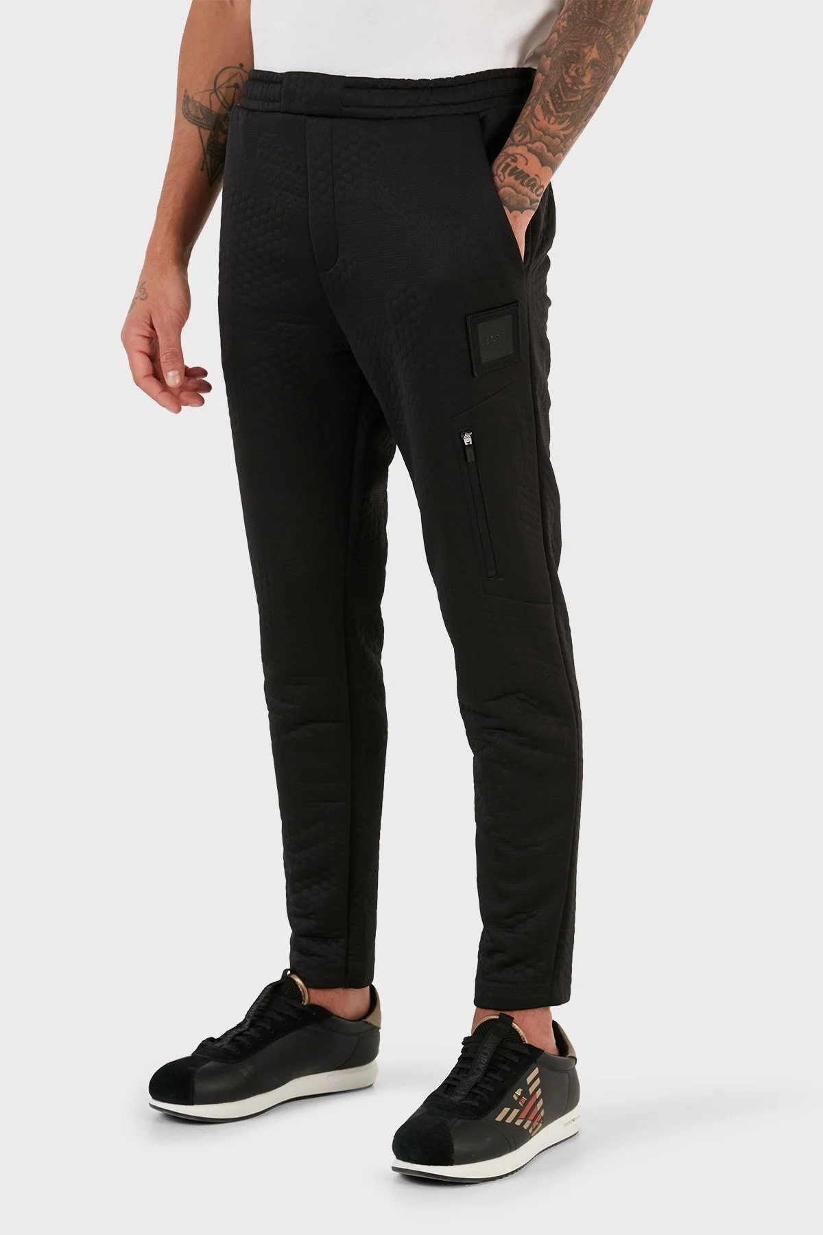 Boss Havion Lotus Dokulu Regular Fit Jogger Spor Erkek Pantolon 50493493 001 SİYAH - 1