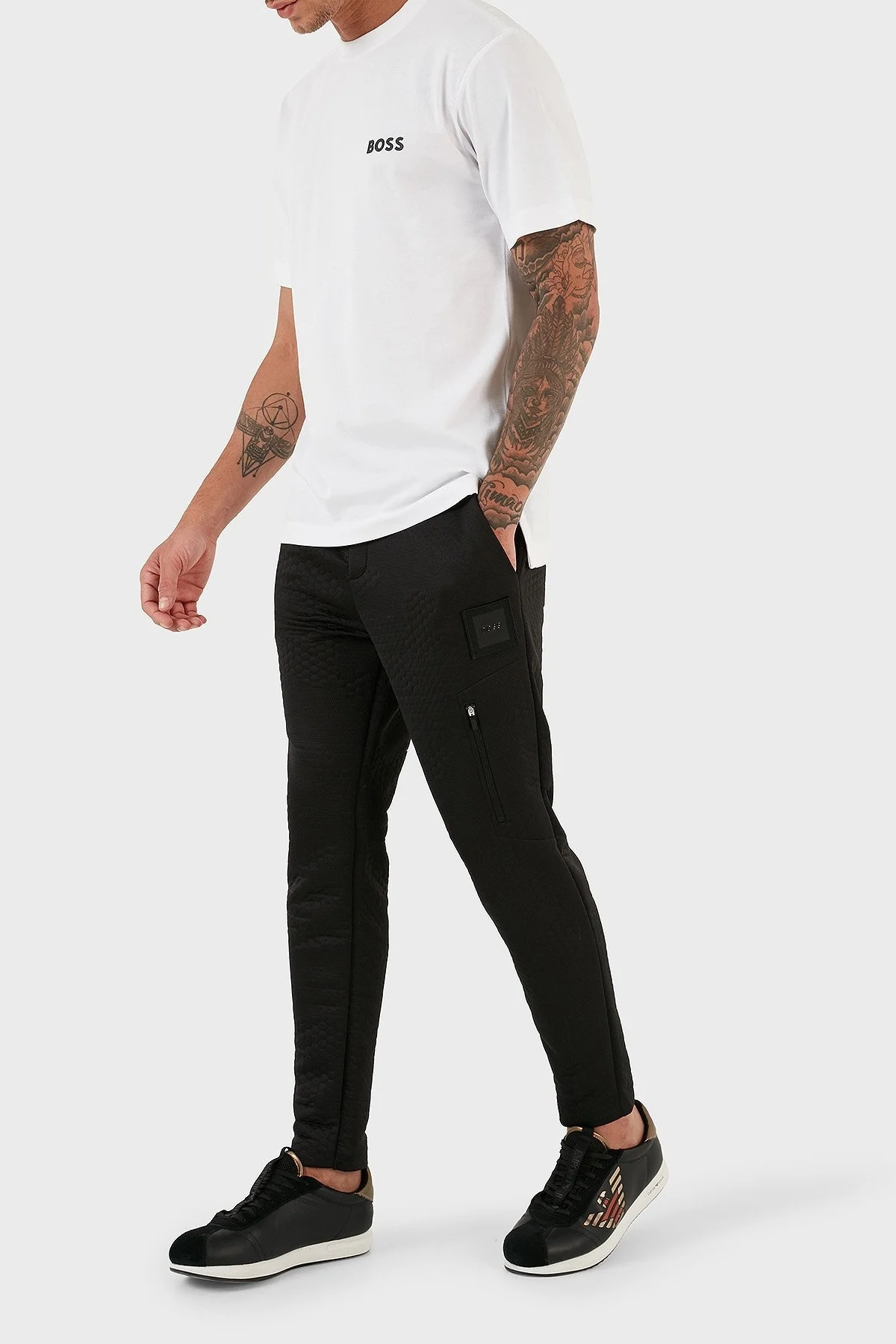 Boss Havion Lotus Dokulu Regular Fit Jogger Spor Erkek Pantolon 50493493 001 SİYAH - 4