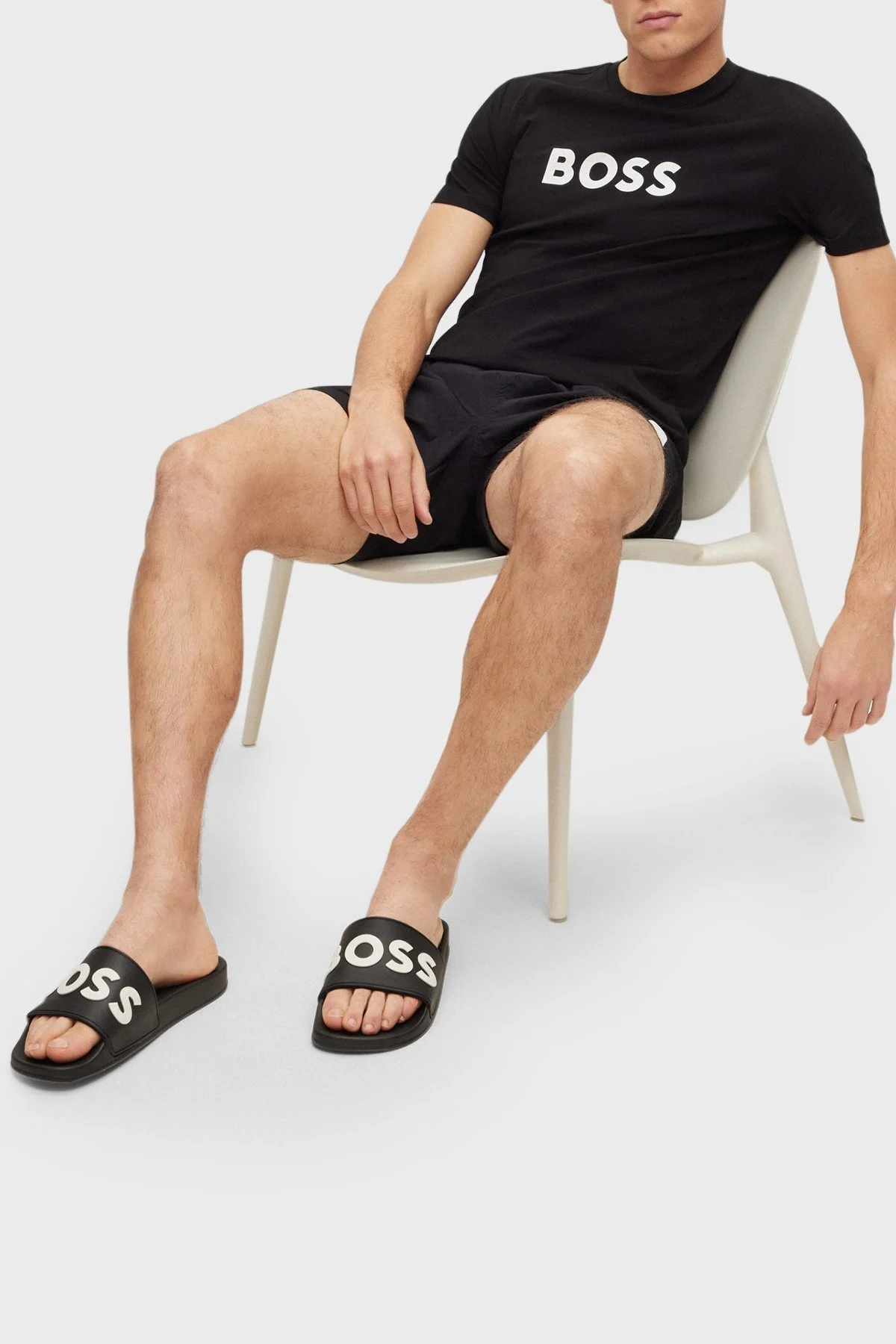 Boss Logolu Erkek Terlik 50488911 001 SİYAH - 2