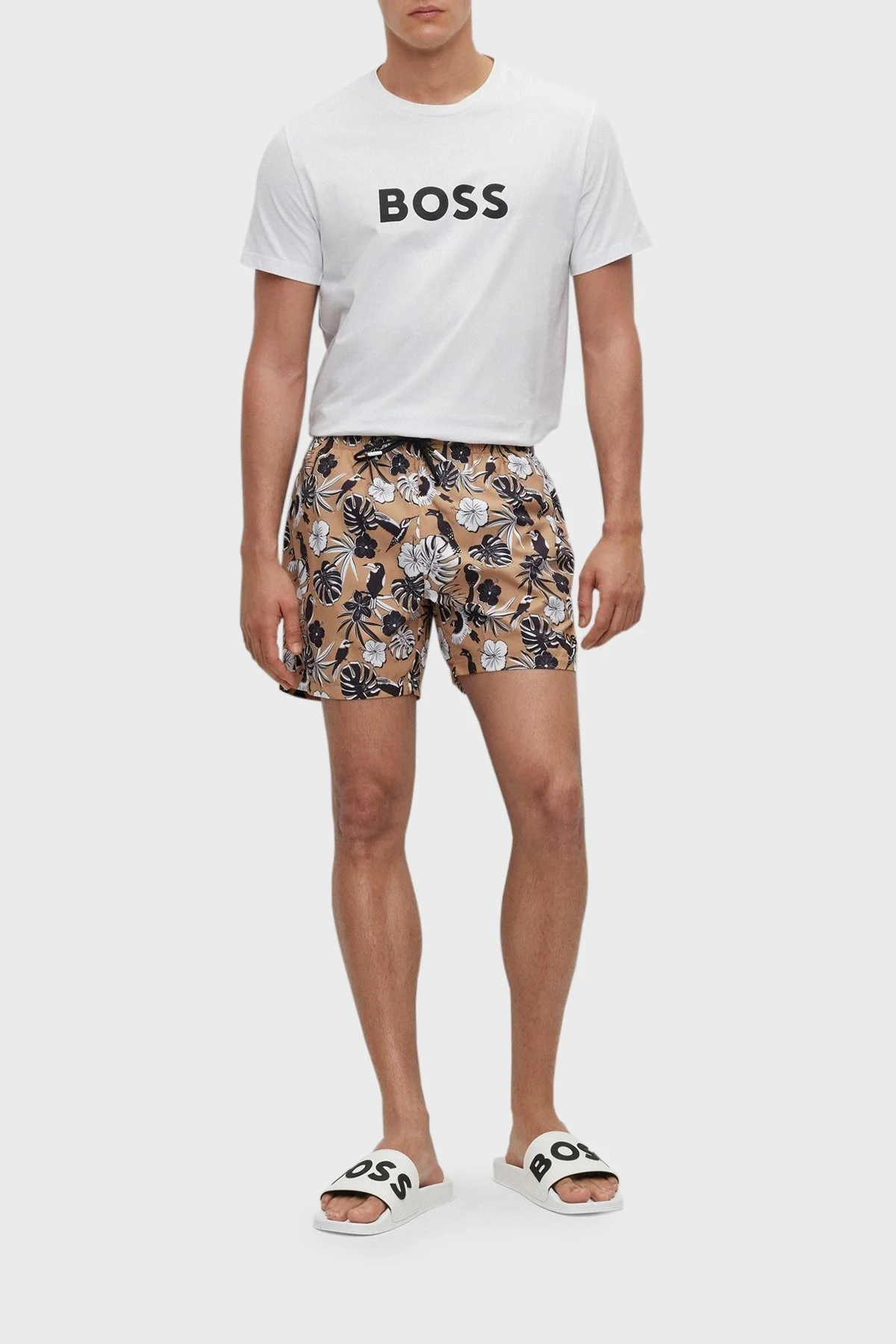 Boss Logolu Erkek Terlik 50488911 100 BEYAZ - 2