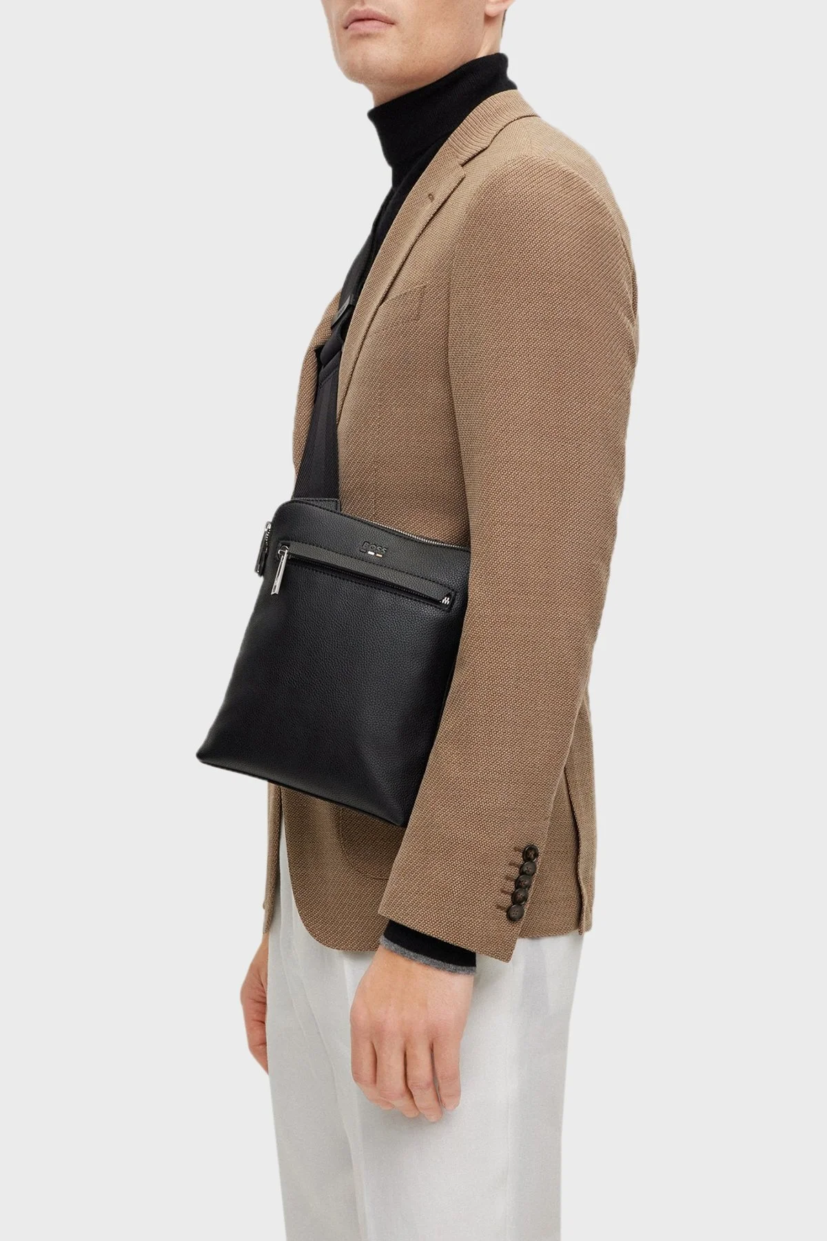 Boss Logolu Fermuarlı Erkek Çanta 50490873 001 SİYAH - 2