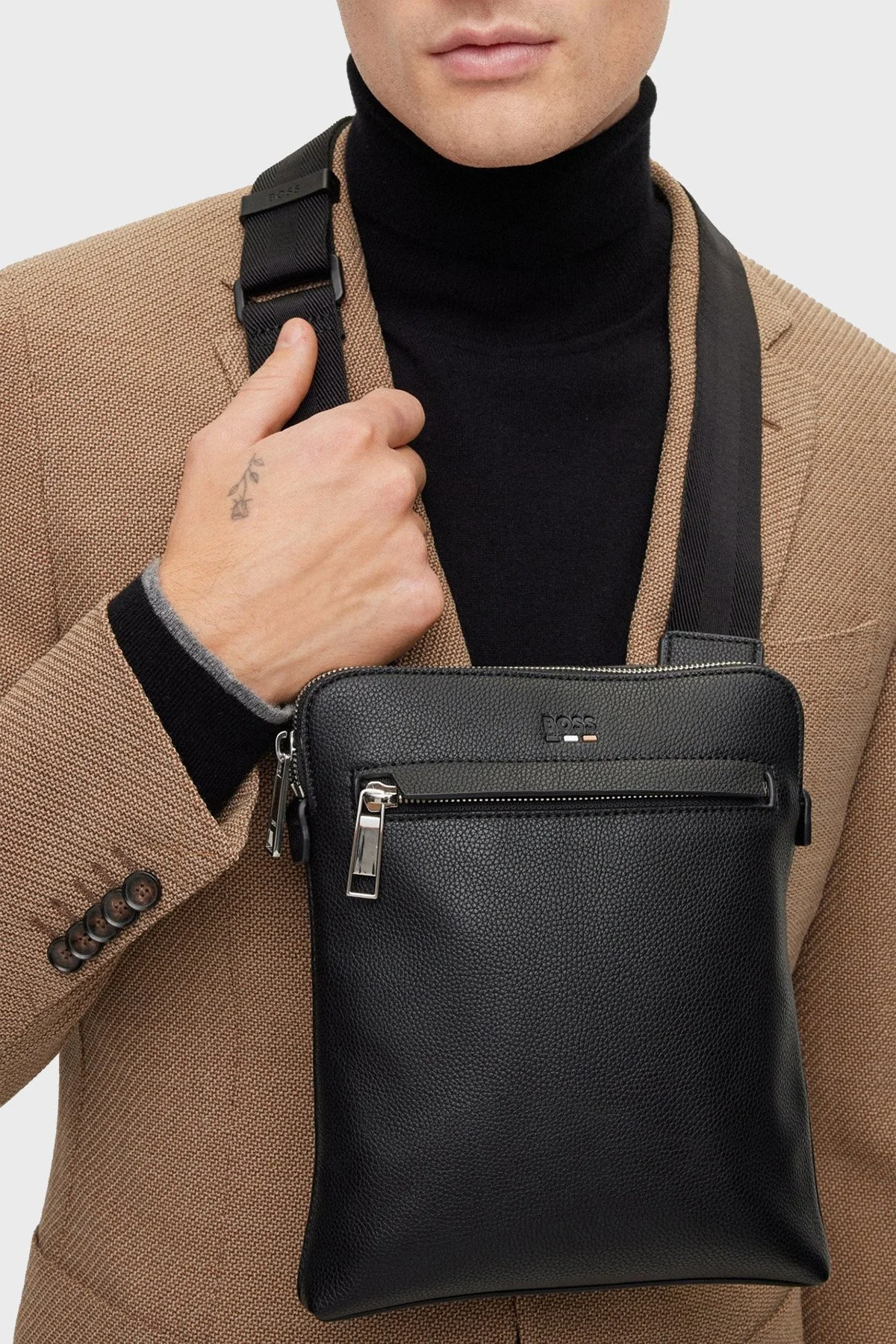 Boss Logolu Fermuarlı Erkek Çanta 50490873 001 SİYAH - 3